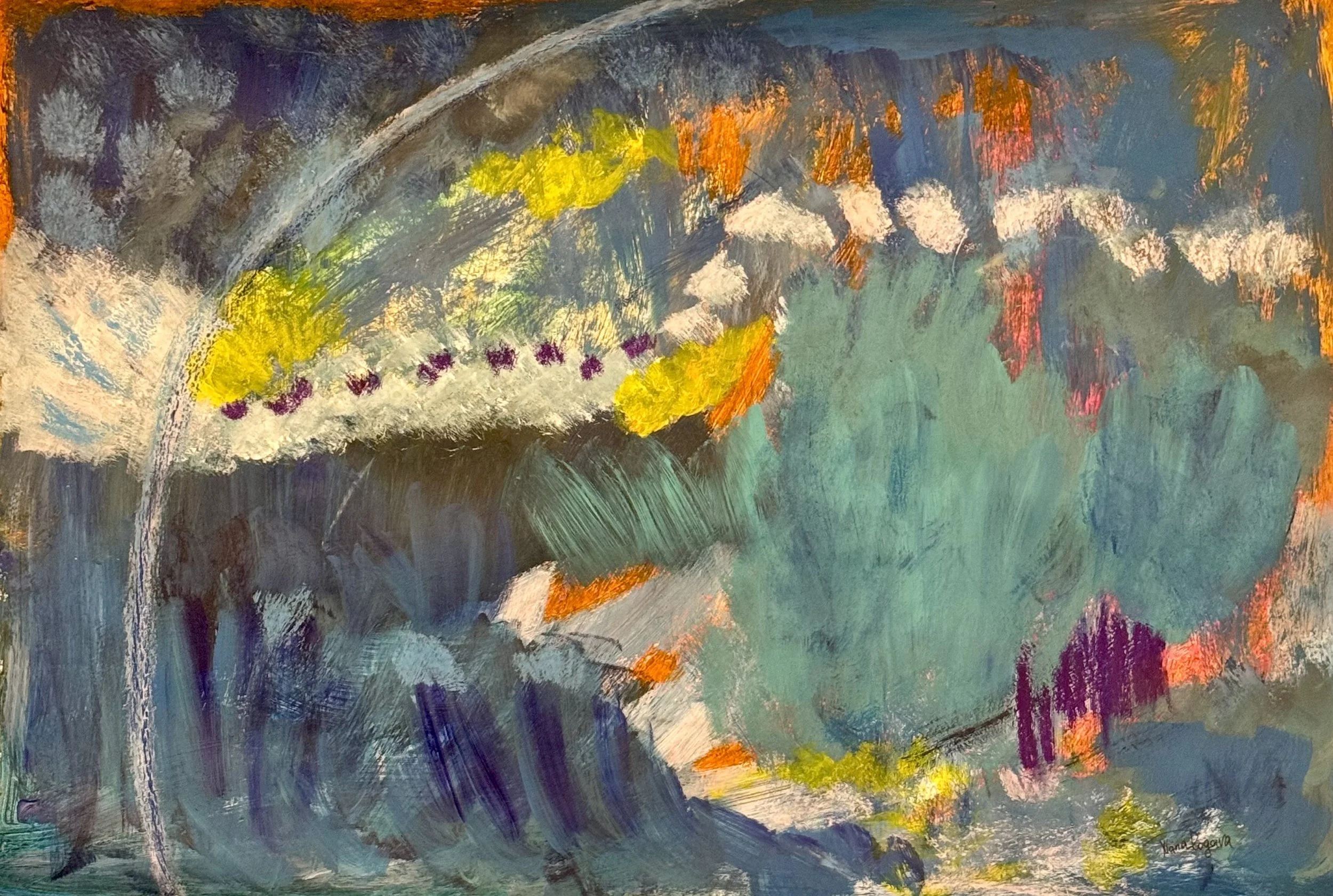 ,,Komposition“ ·  2025 · Acryl auf Papier · 60x45