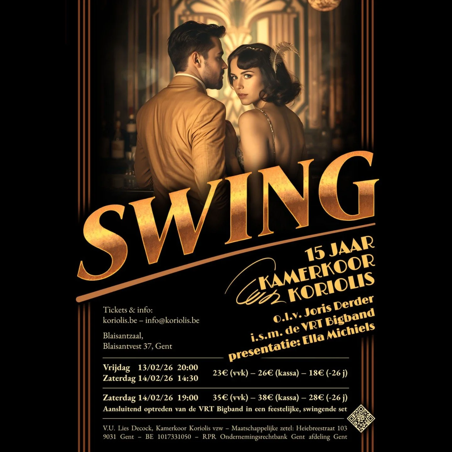 🎉 Koriolis bestaat 15 jaar! 🥳

Dat vieren we met twee dagen vol swing, plezier en muzikale magie 🎶💃🕺. En dan nog tijdens het Valentijnsweekend, dus er zal ook wat &hearts;️ passie in de lucht hangen...

💫 Lees er alles over op www.koriolis.be/s