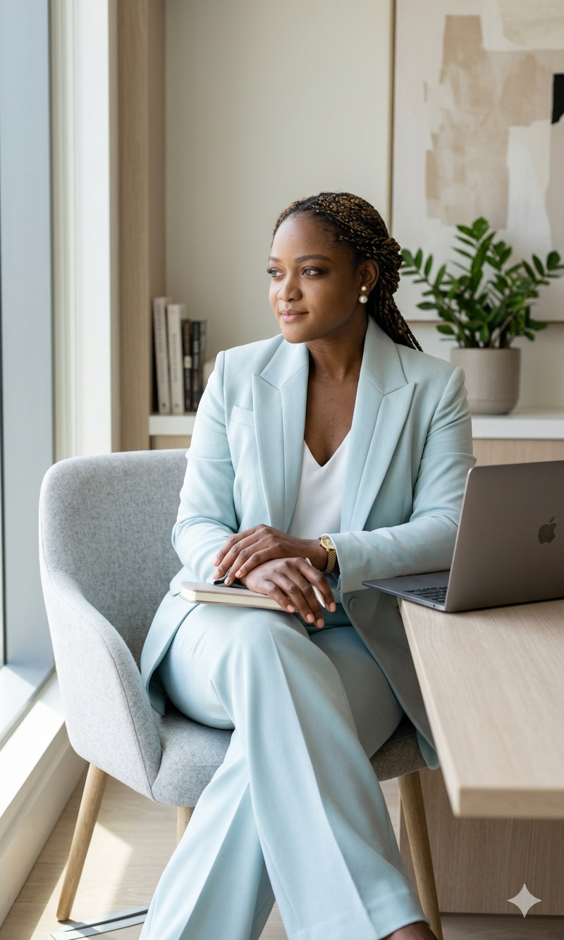 Professional portrait of Vera Nyonglemuga discussing evidence-based midlife wellness coaching, metabolic health, and sustainable lifestyle transformation at Macvelly Wellness.