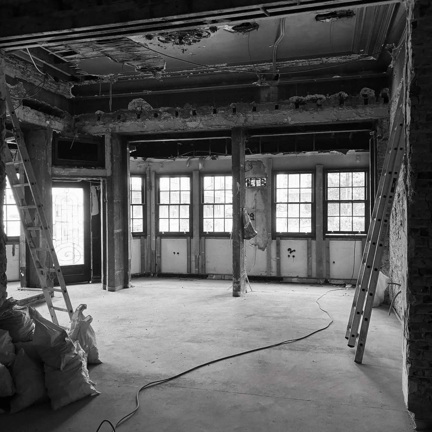 Dust, concrete, and bare walls.
Soon: light, laughter, and fire.