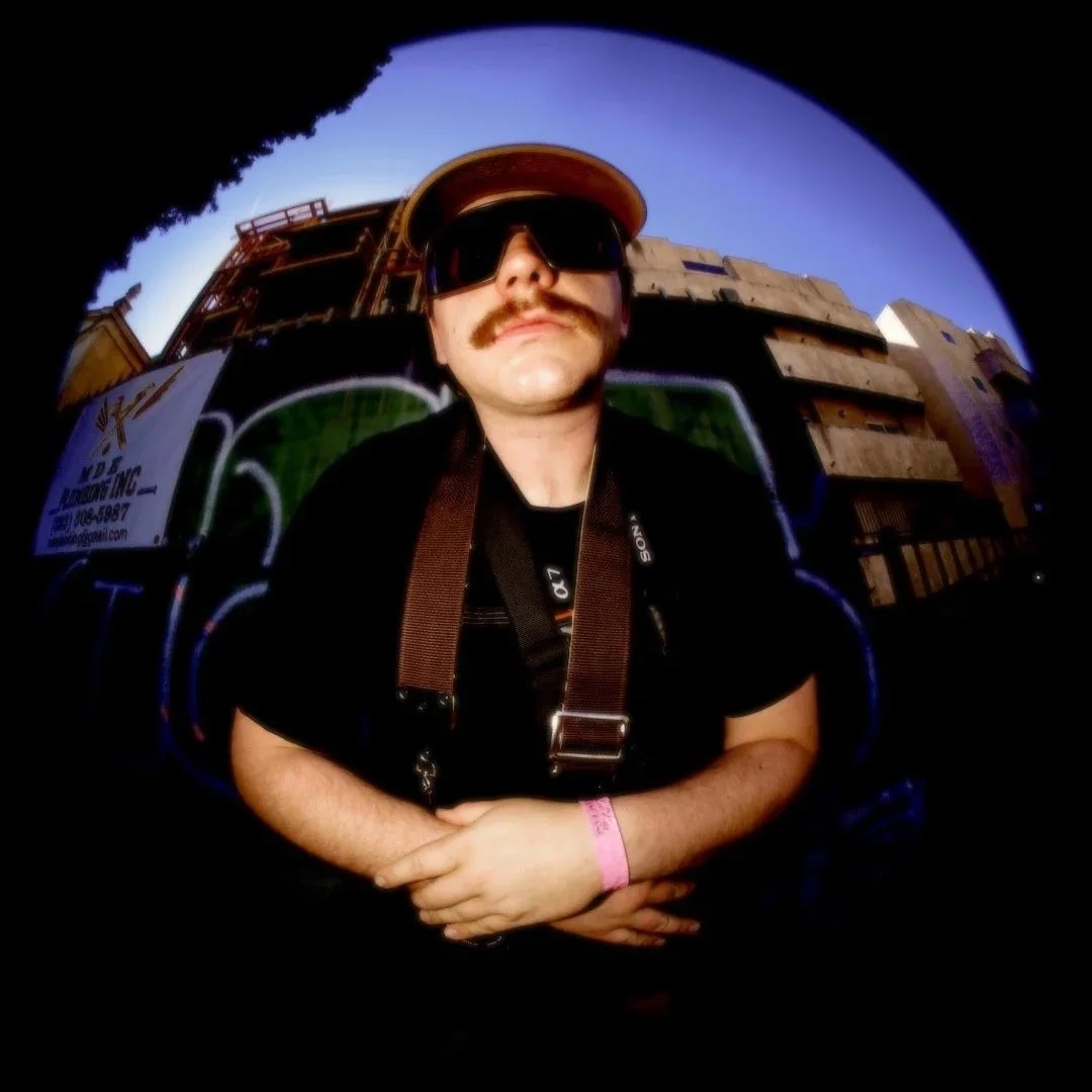 person wearing hat and sunglasses fisheye street style photography Los Angeles