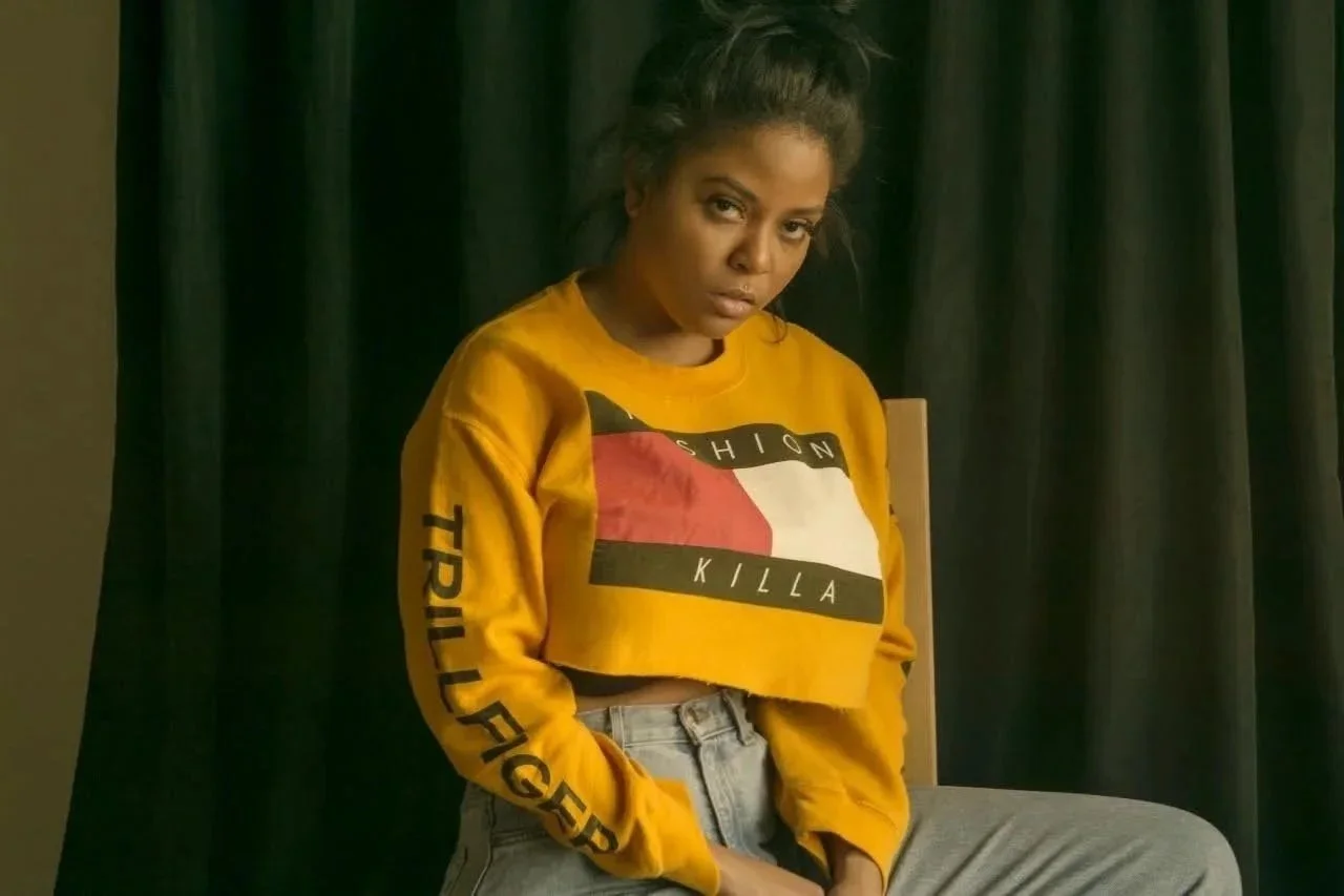 woman wearing yellow sweatshirt natural light lifestyle portrait photography Los Angeles