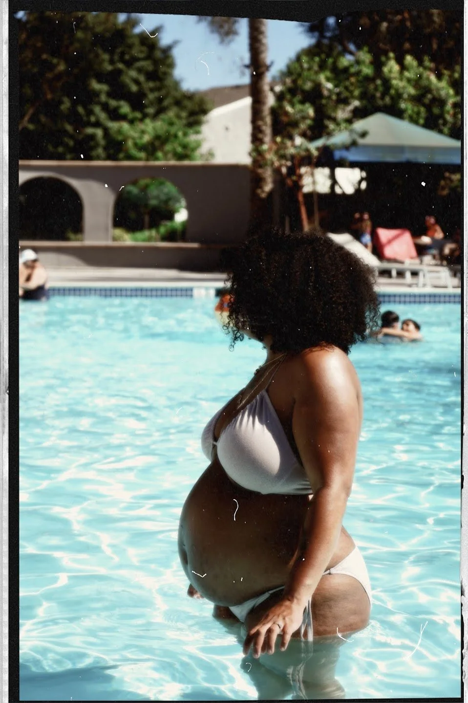 pregnant woman in water lifestyle maternity photography Los Angeles
