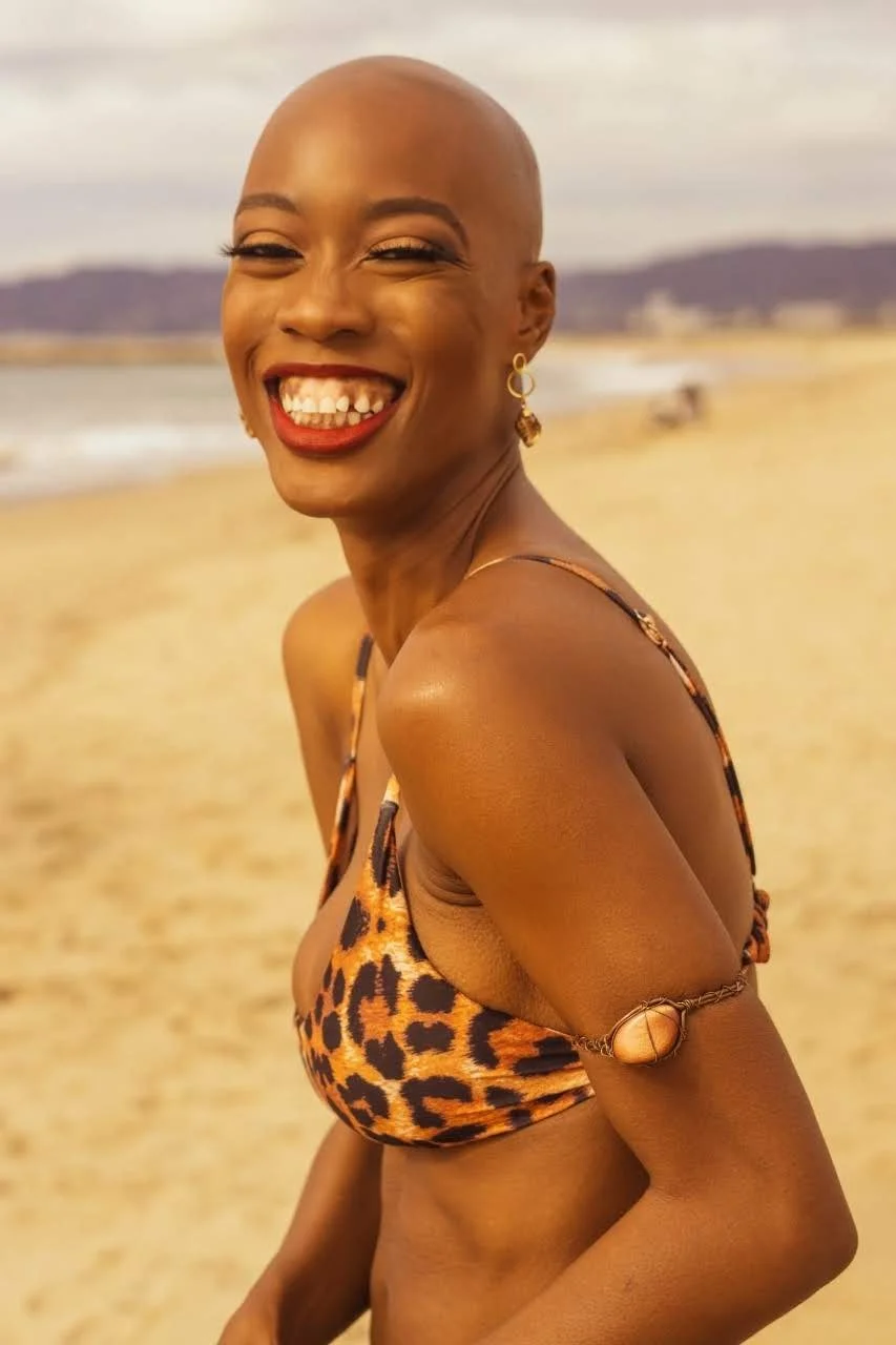 woman smiling on beach lifestyle photography Los Angeles