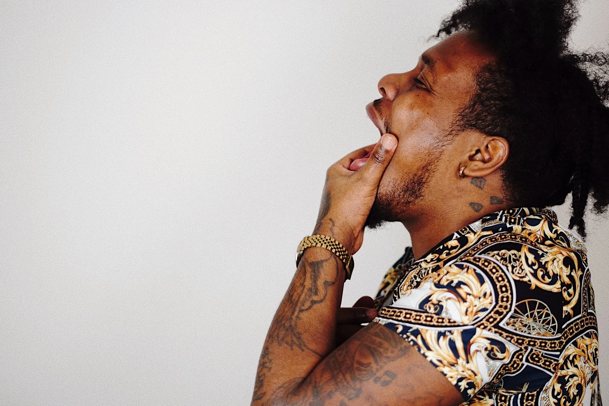 man touching face artistic portrait photography Los Angeles