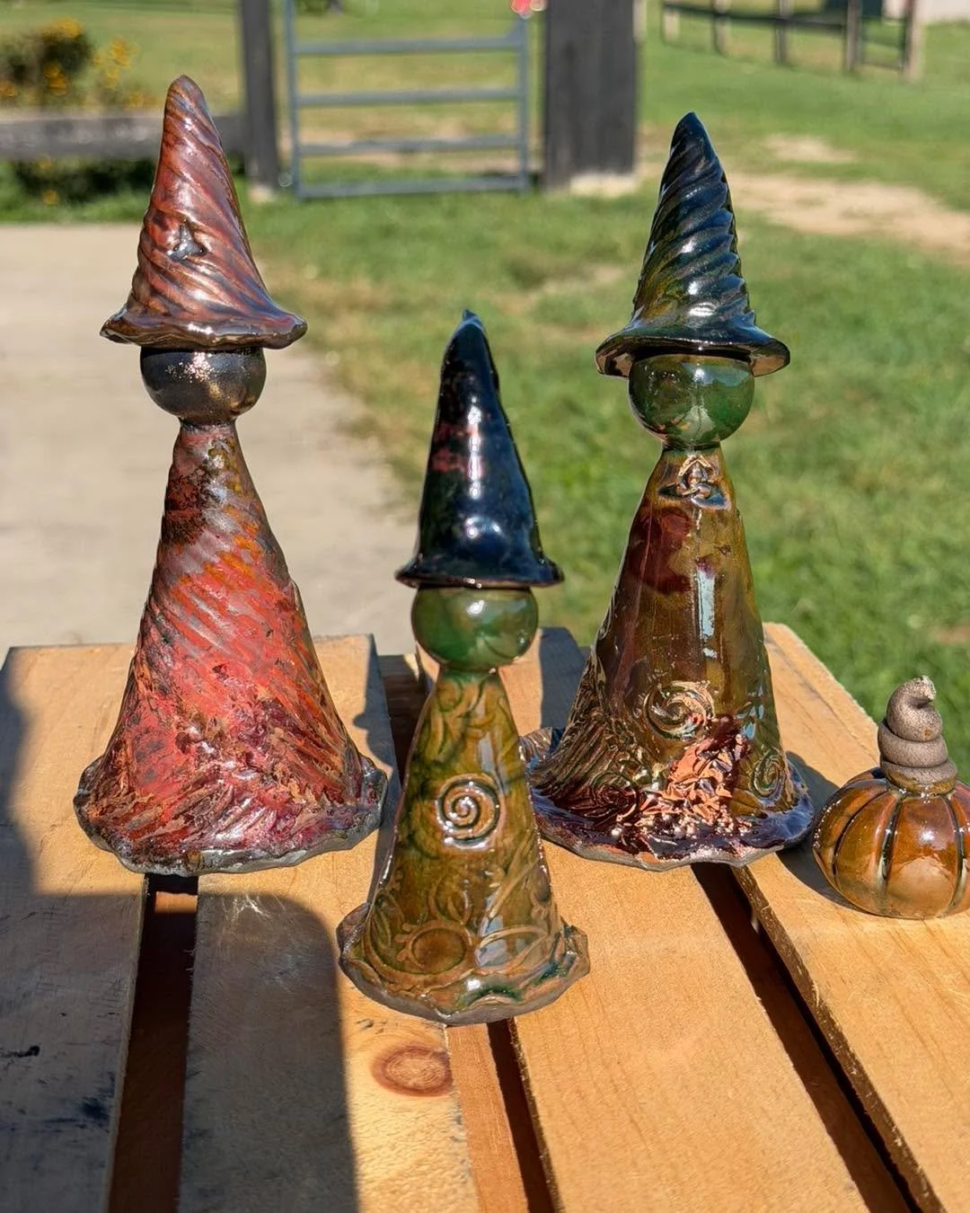 Please share! 
Join me for a 2-day raku workshop!  Fee includes clay, glaze, firing, and guided instruction.  Participants will leave with 3 completed raku witches at the end of the second day! 
See details in final photo.  Email or message me to r
