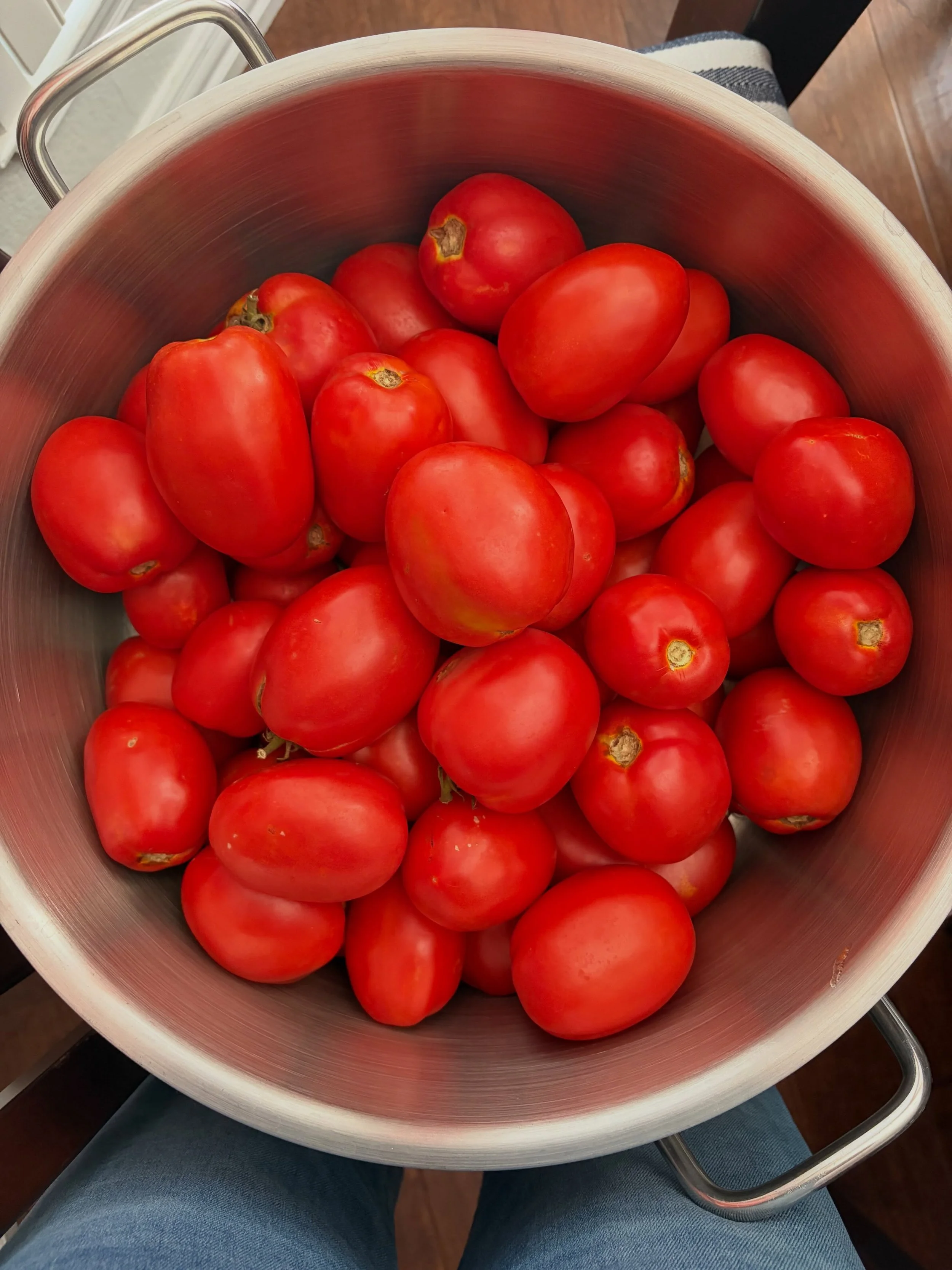 Tomato paste is one of my favorite things to prep every summer - huge flavor payoff for pretty minimal work. And you don&rsquo;t need to get out the canner - it freezes beautifully in ice cube trays. I core very ripe paste tomatoes (these are La Roma
