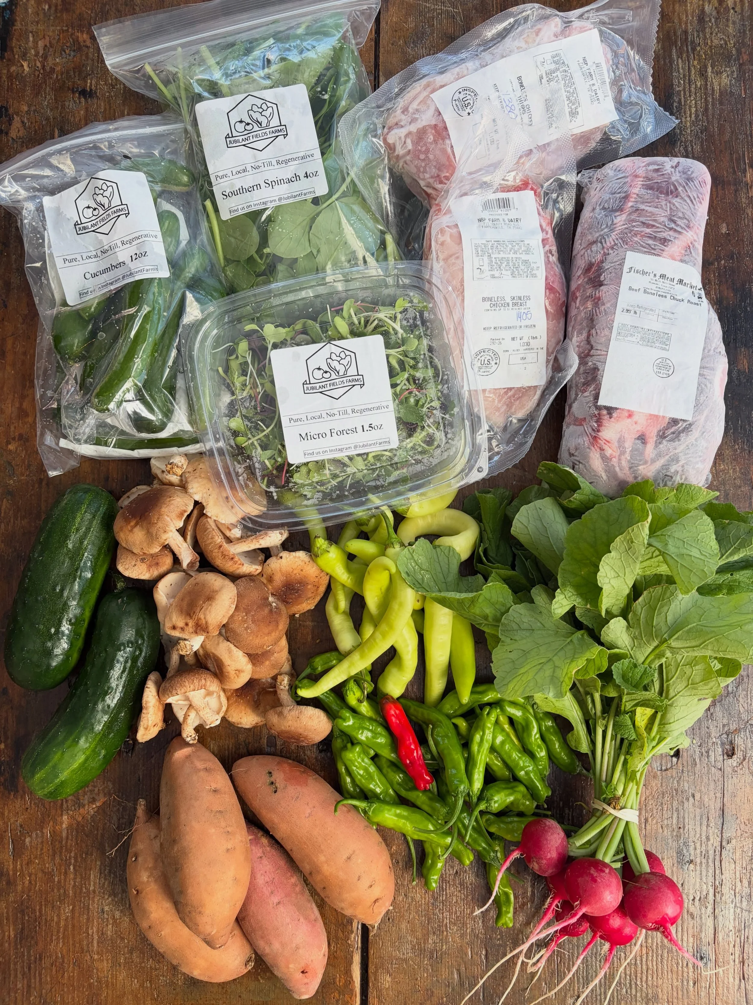 The seasons are definitely in transition here in North Texas - here&rsquo;s my haul for the week! Farms are tagged. #farmersmarket #eatlocal