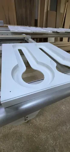 Production stage of the T-PILLAR collectible sculptural wine cabinet inspired by ancient civilizations