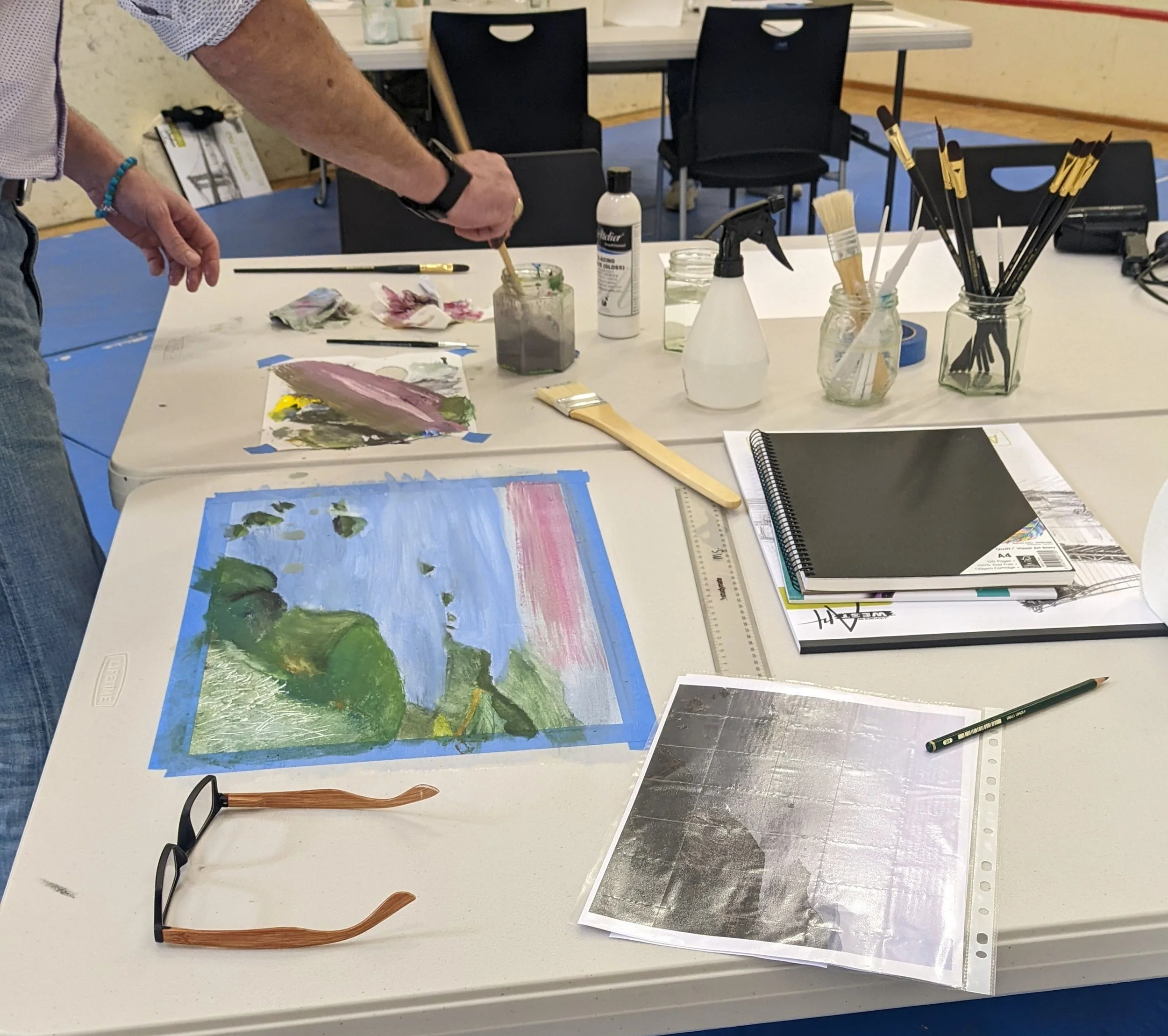 Creative works made by participants in an art-for-wellbeing group at Irwin Barracks