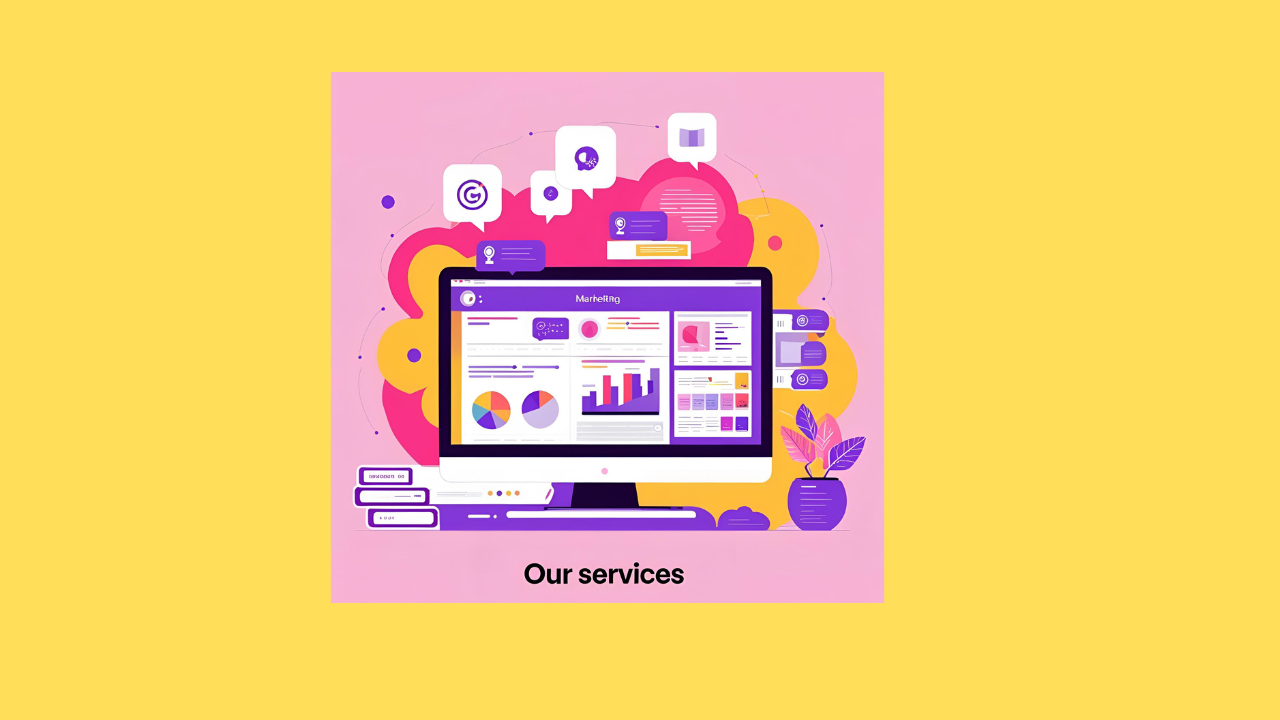 image of computer screen with text our services