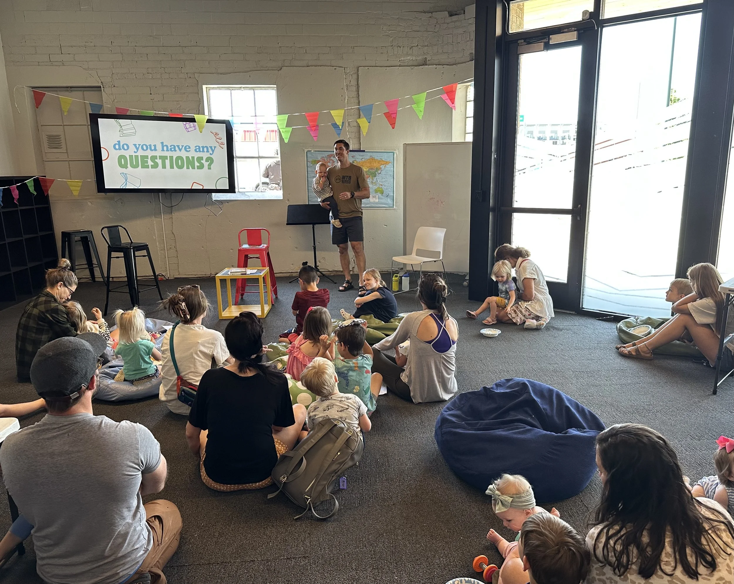 Children's bible study taking place at church