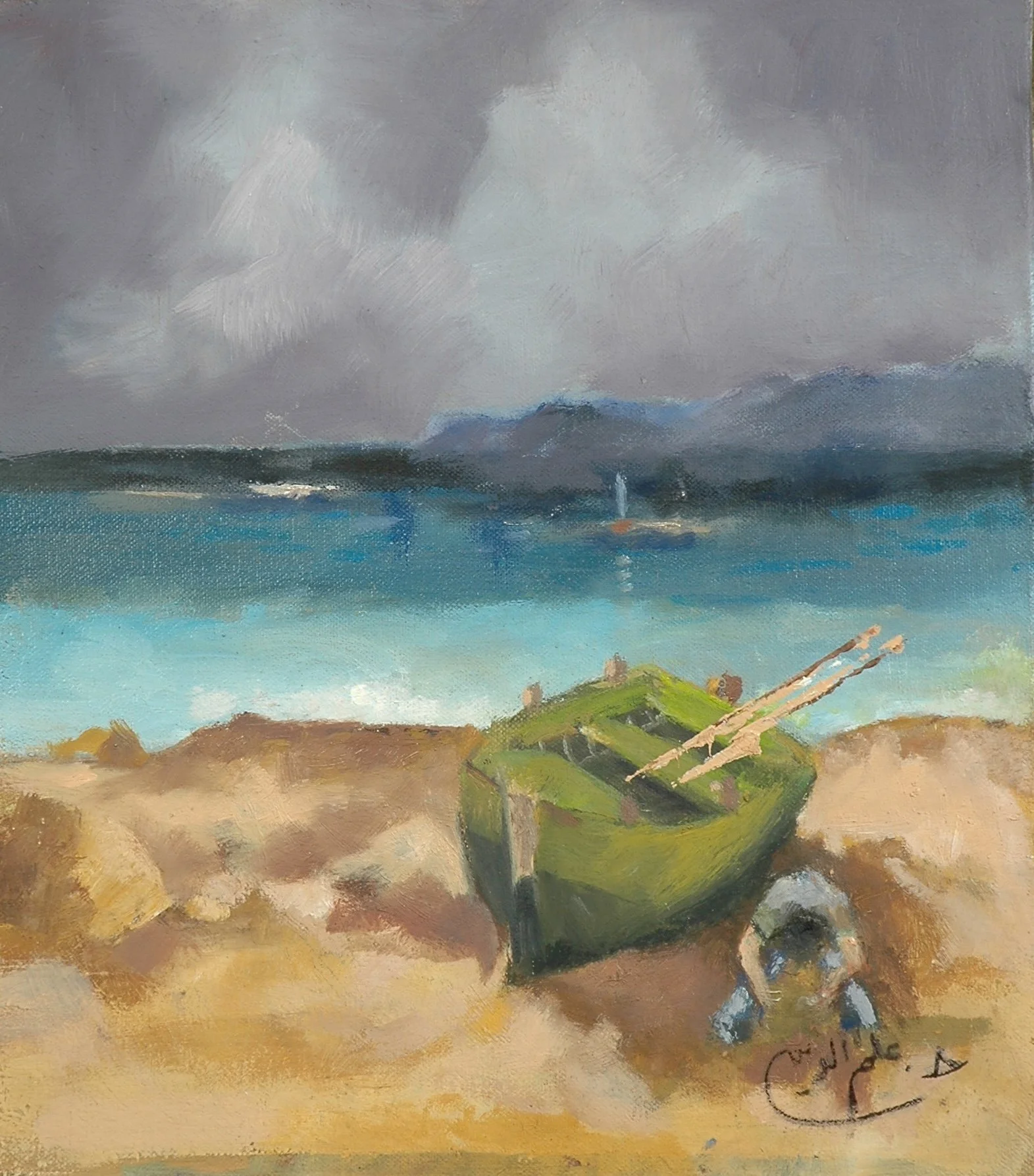 2004 - Oil on canvas - 30x34 cm - Painted with left hand