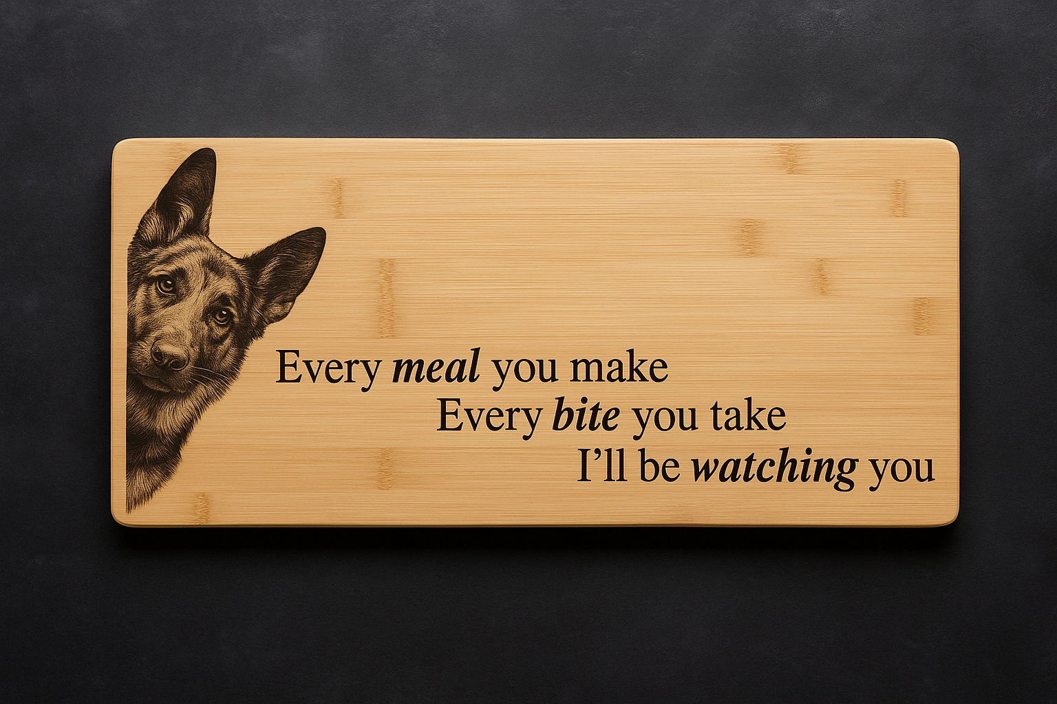 Malinois Charcuterie Serving and Cutting Board