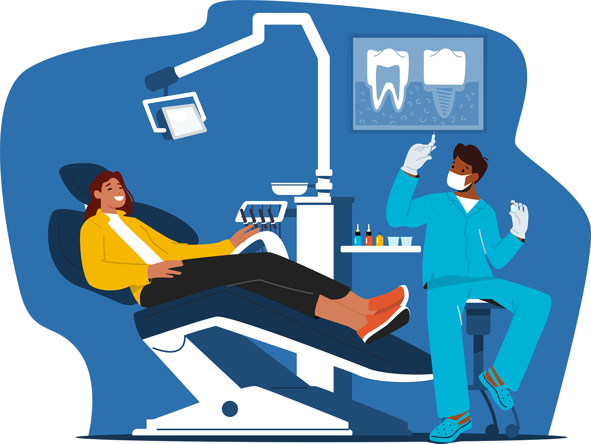 Patient receiving a major dental procedure covered by a dental plan.
