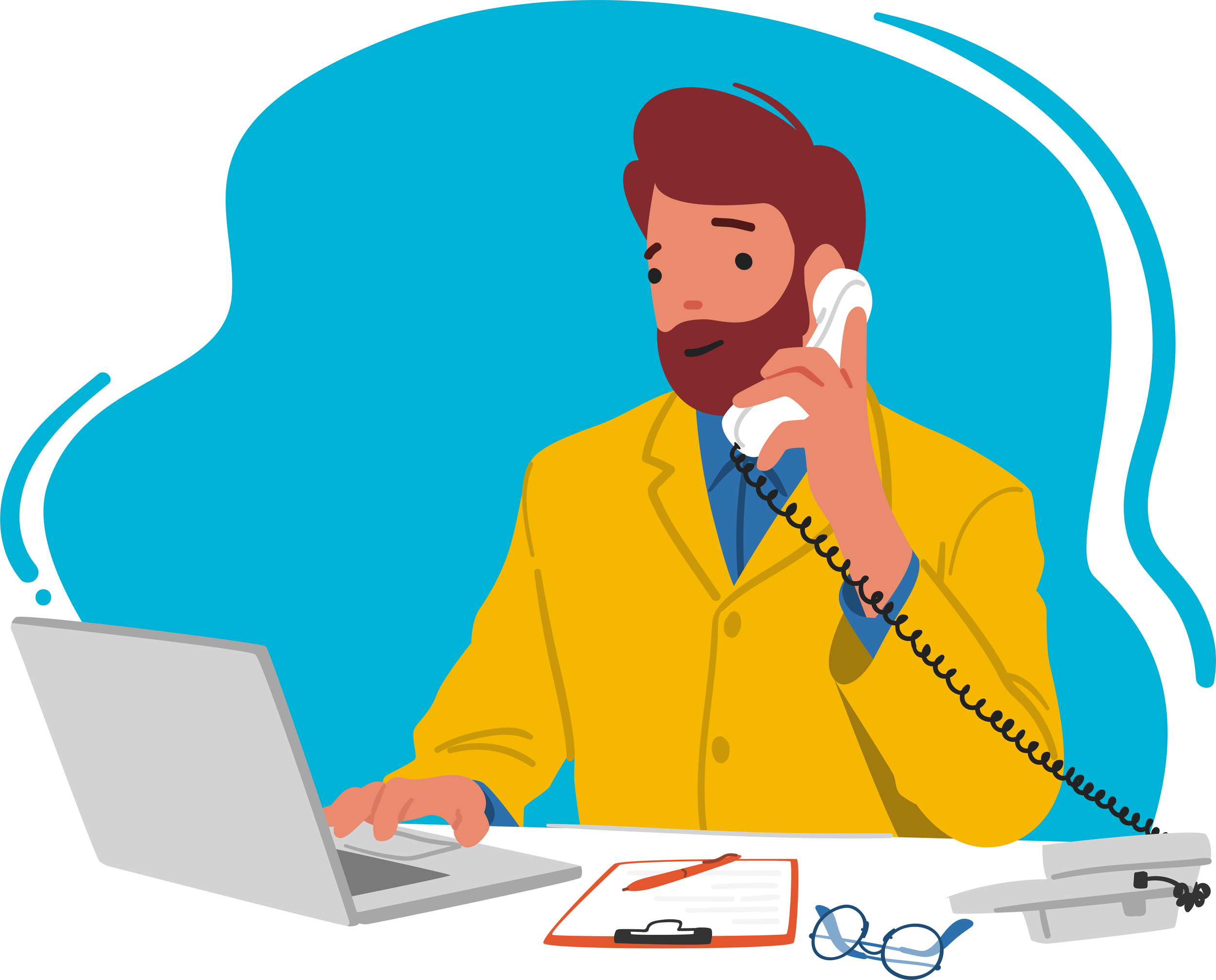 Part ABC insurance agent helping a client by phone