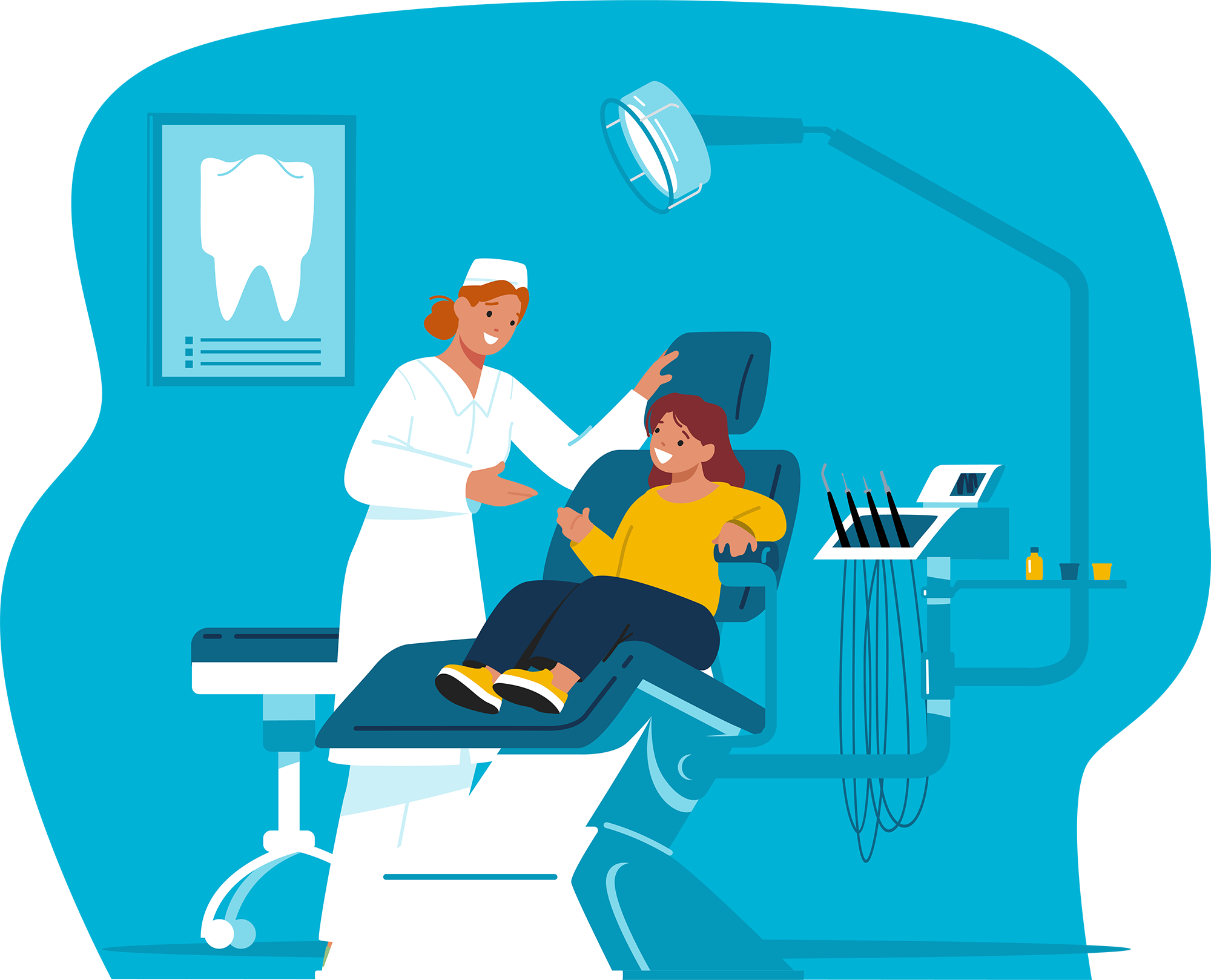 Child receiving preventive dental care under a family dental plan.