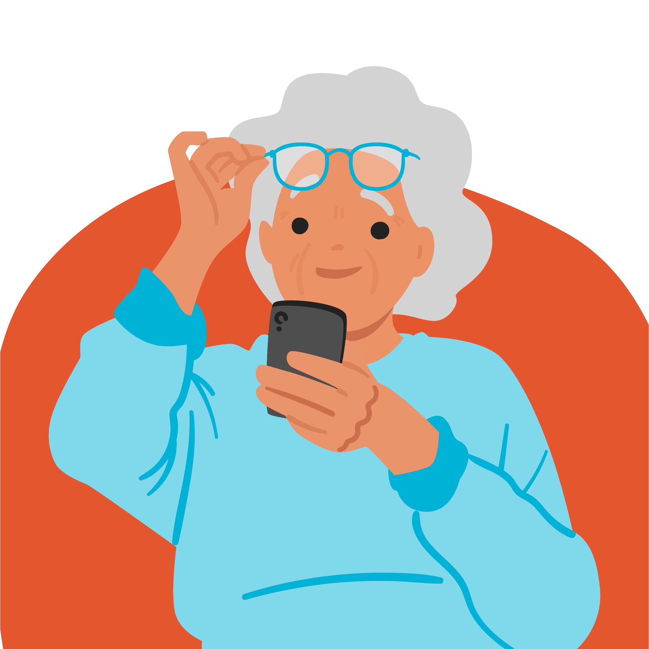 Older woman reviewing Medicare Advantage and Medigap options on her phone