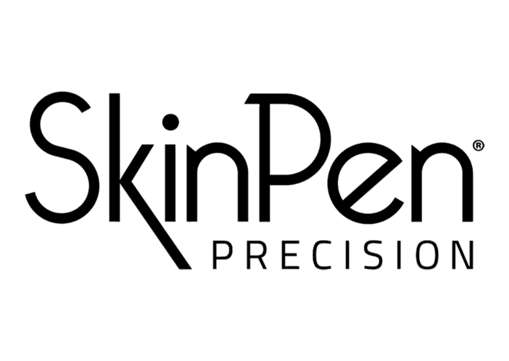 Logo for SkinPen Precision, featuring the text 'SkinPen' with a stylized 'P', and 'PRECISION' written below in smaller letters.