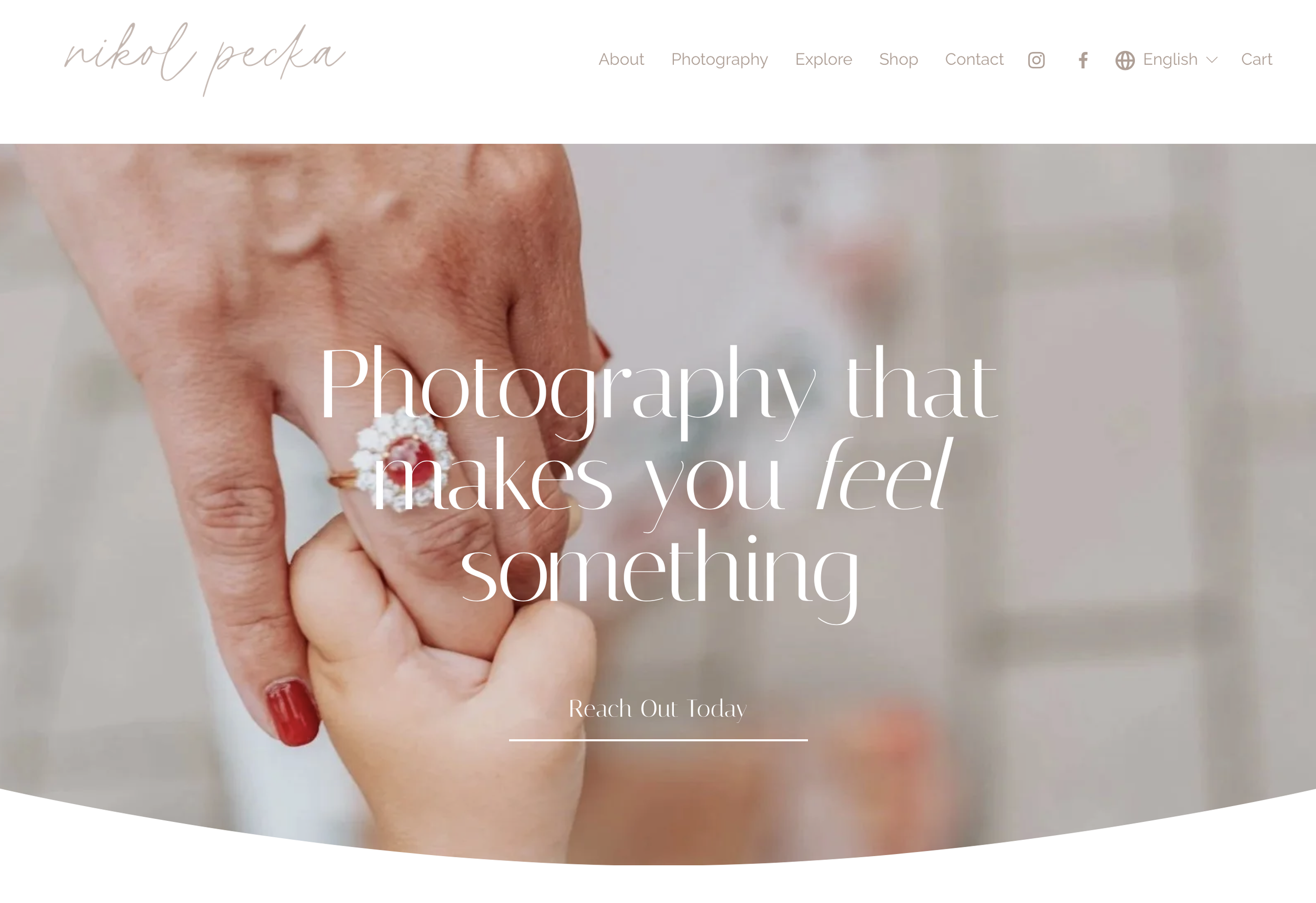 A preview of the website of Nikol Pecka - Web Design by Stardust Media Studio