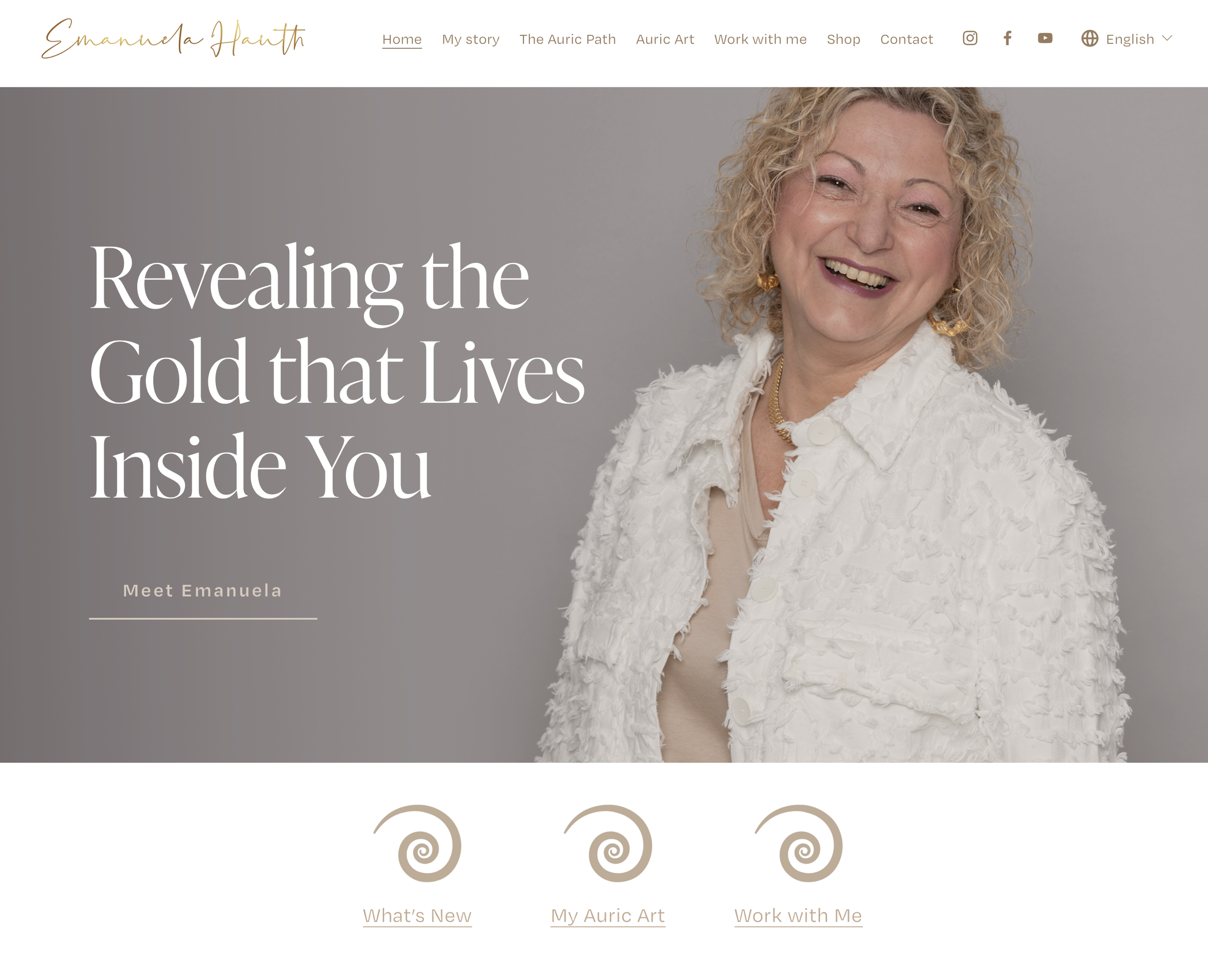 A preview of the website of Emanuela Hauth - Web Design by Stardust Media Studio