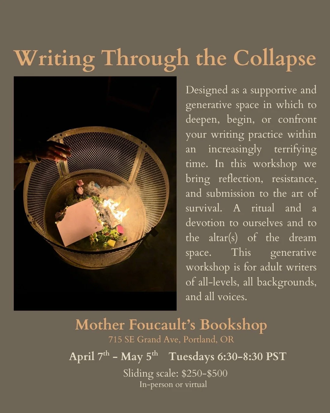 Workshop: Writing Through the Collapse