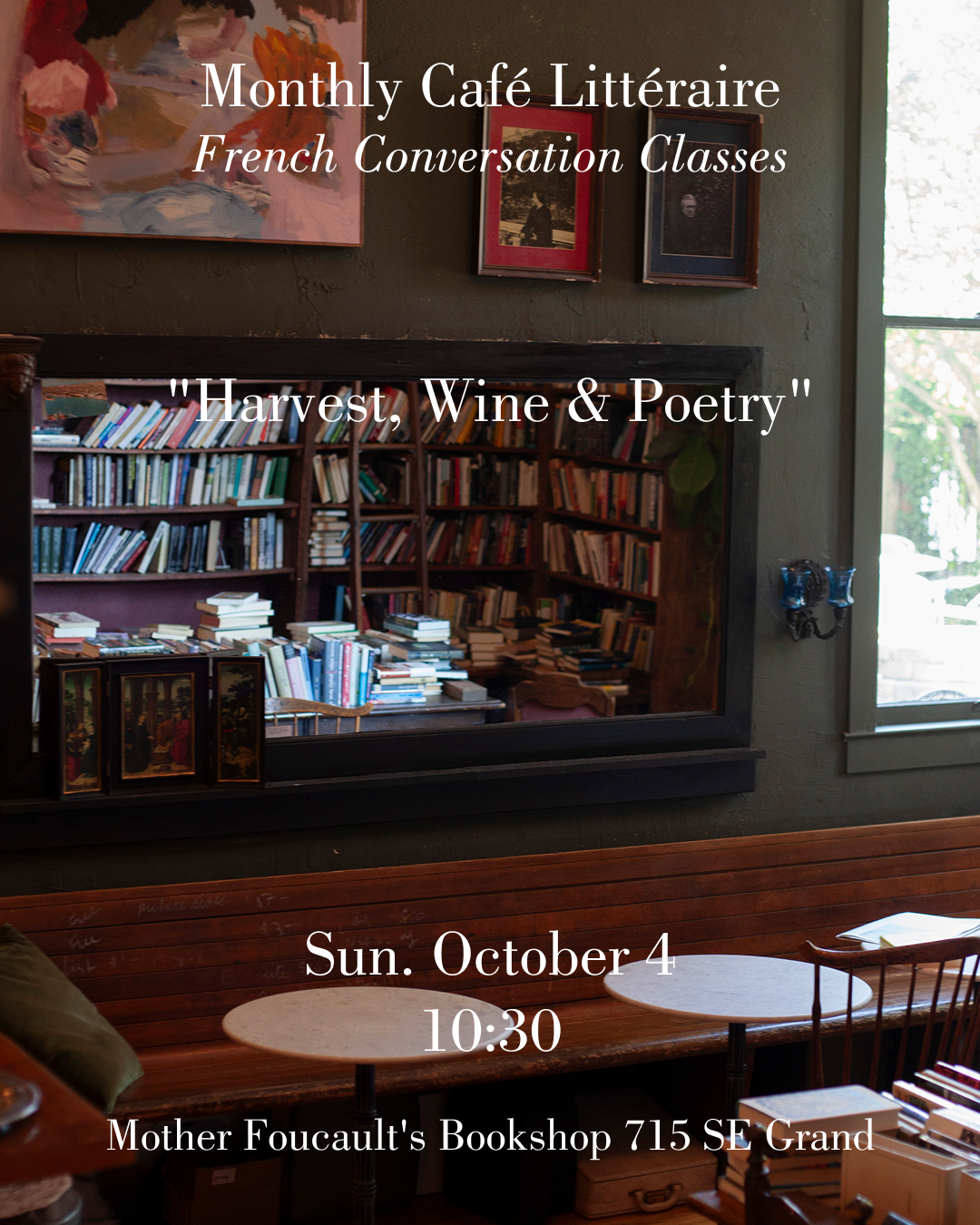 Café littéraire "Harvest, Wine &amp; Poetry" 