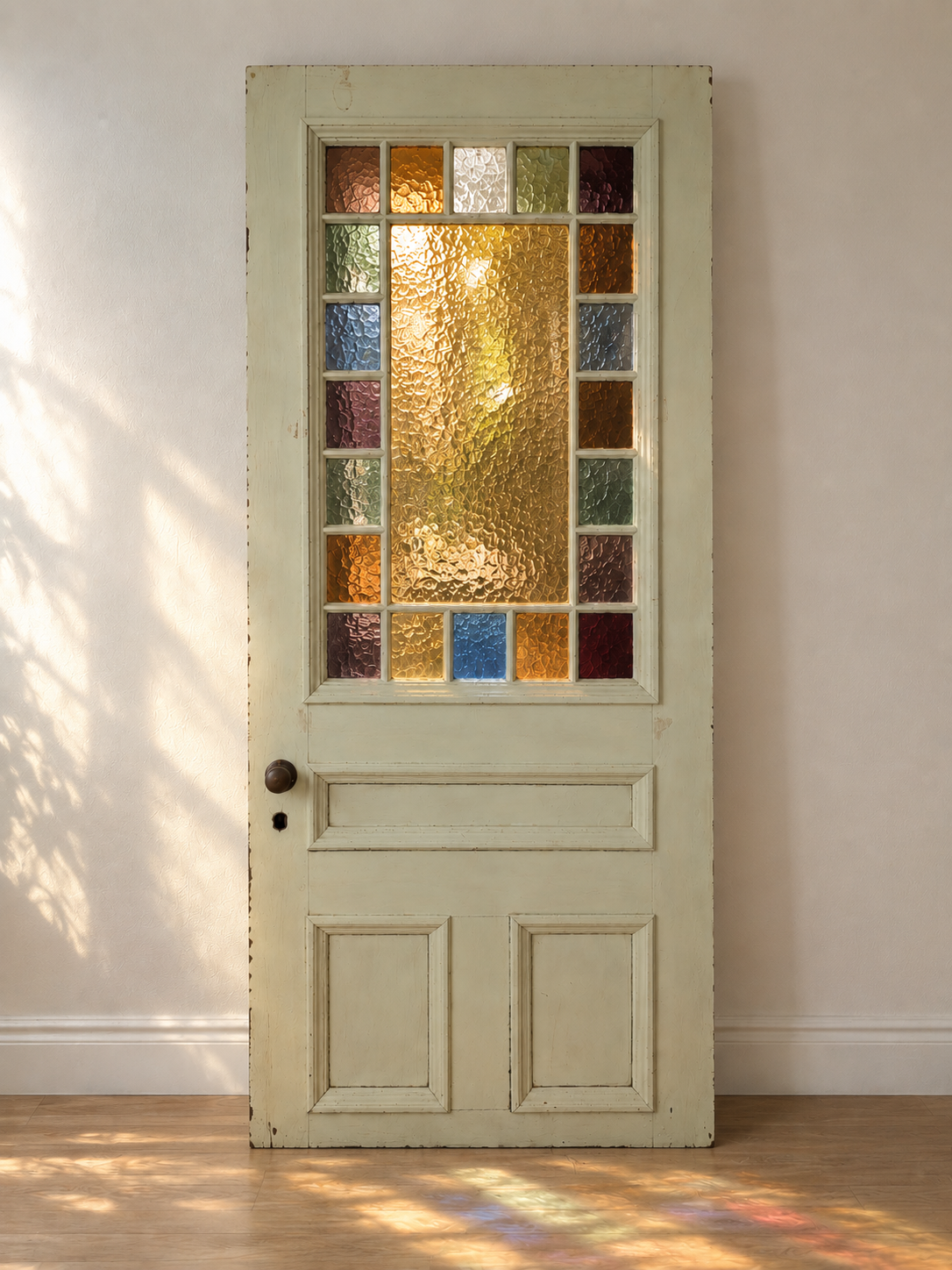 Antique Queen Anne Stained Glass Door - $950 / Width: 38.5" / Height: 83" 