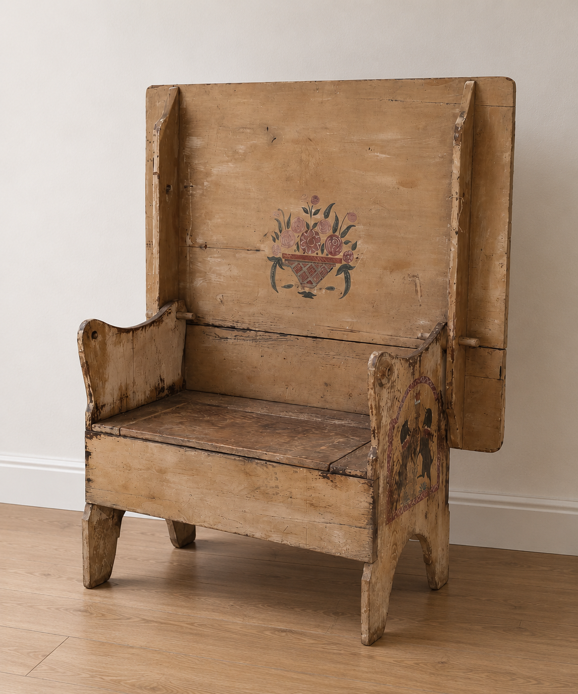Antique  Pine Bench-Hutch-Table - $750