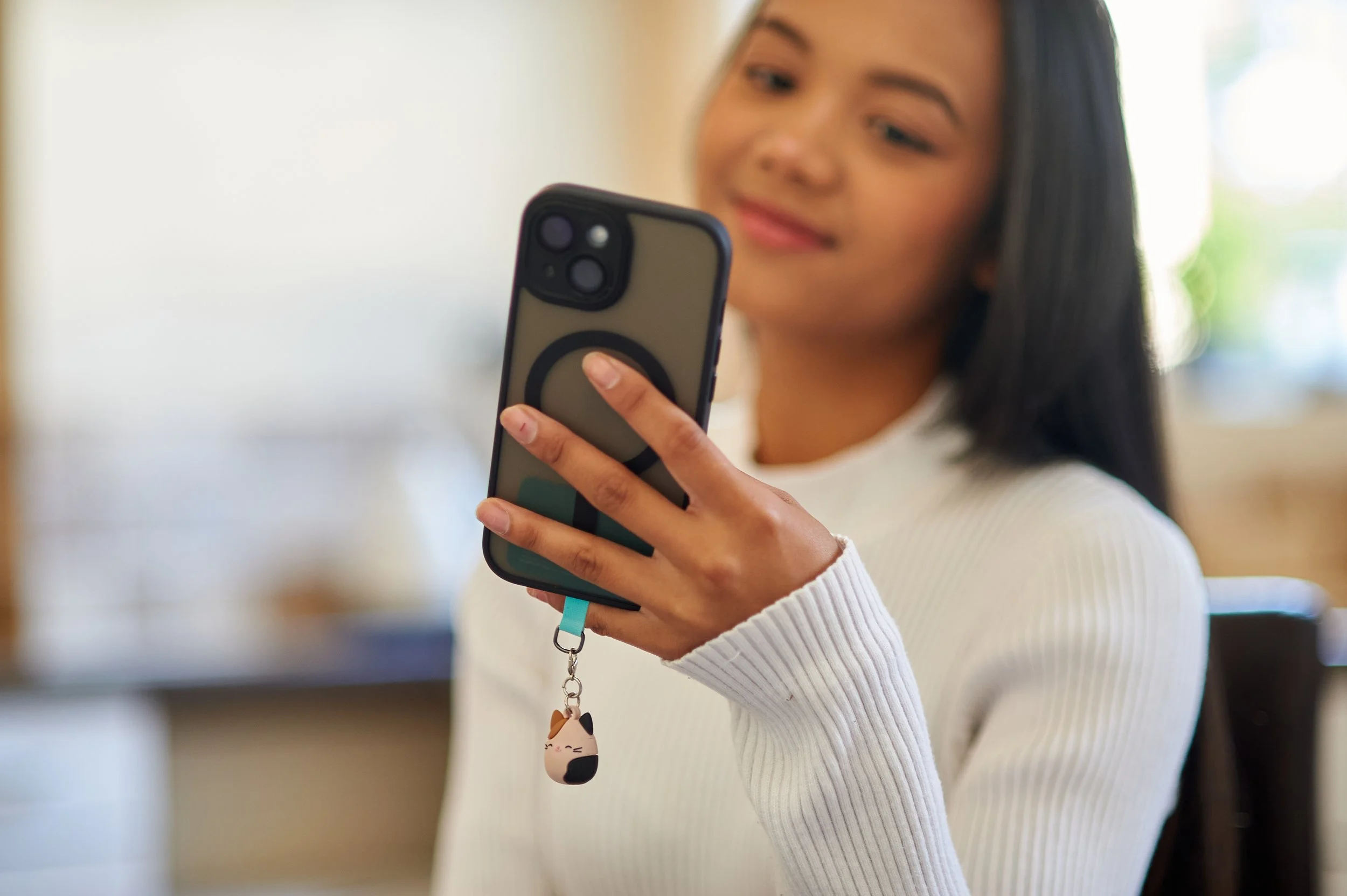 Squishmallows Mobile Charm with Connection Pad - Cam the Cat