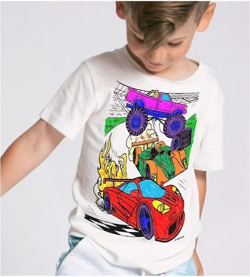 Draw Your Own T-Shirt Set - Cars - Markers & Rewashable Shirt
