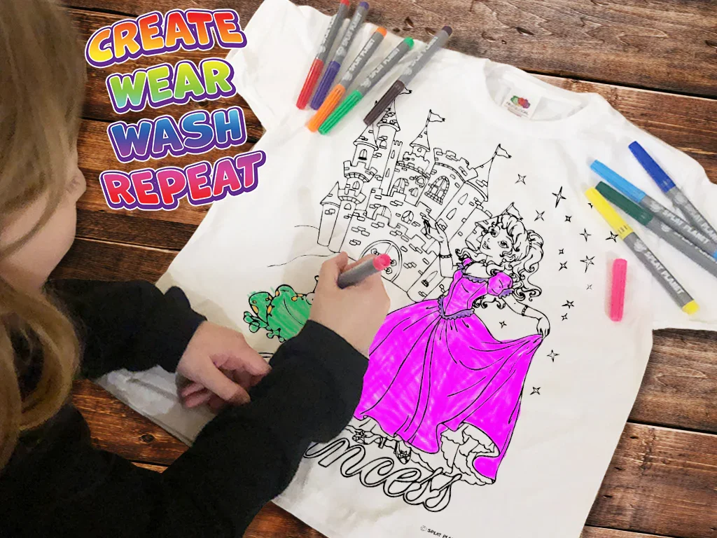 Draw Your Own T-Shirt Set - Princess - Markers & Rewashable Shirt