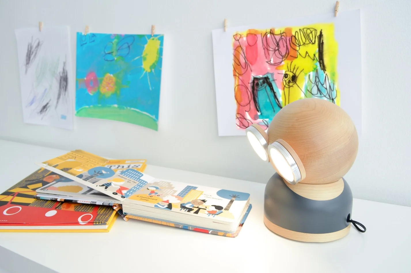 Mr Watt Gogglelamp Wooden Desk Light (Blue)