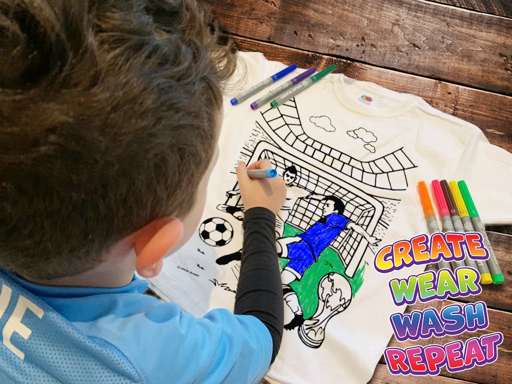 Draw Your Own T-Shirt Set - Football - Markers & Rewashable Shirt