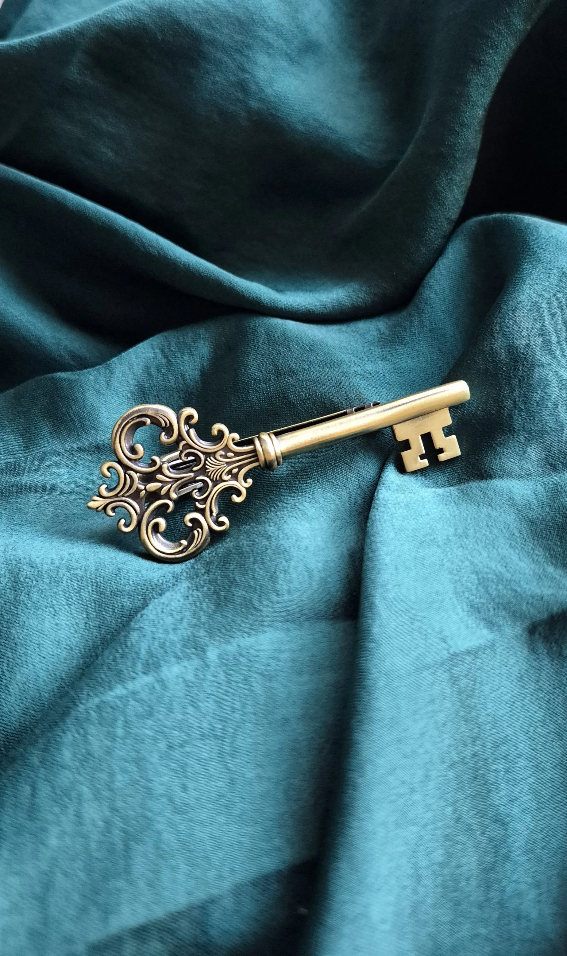 Sacred Key Brass Tie Clip