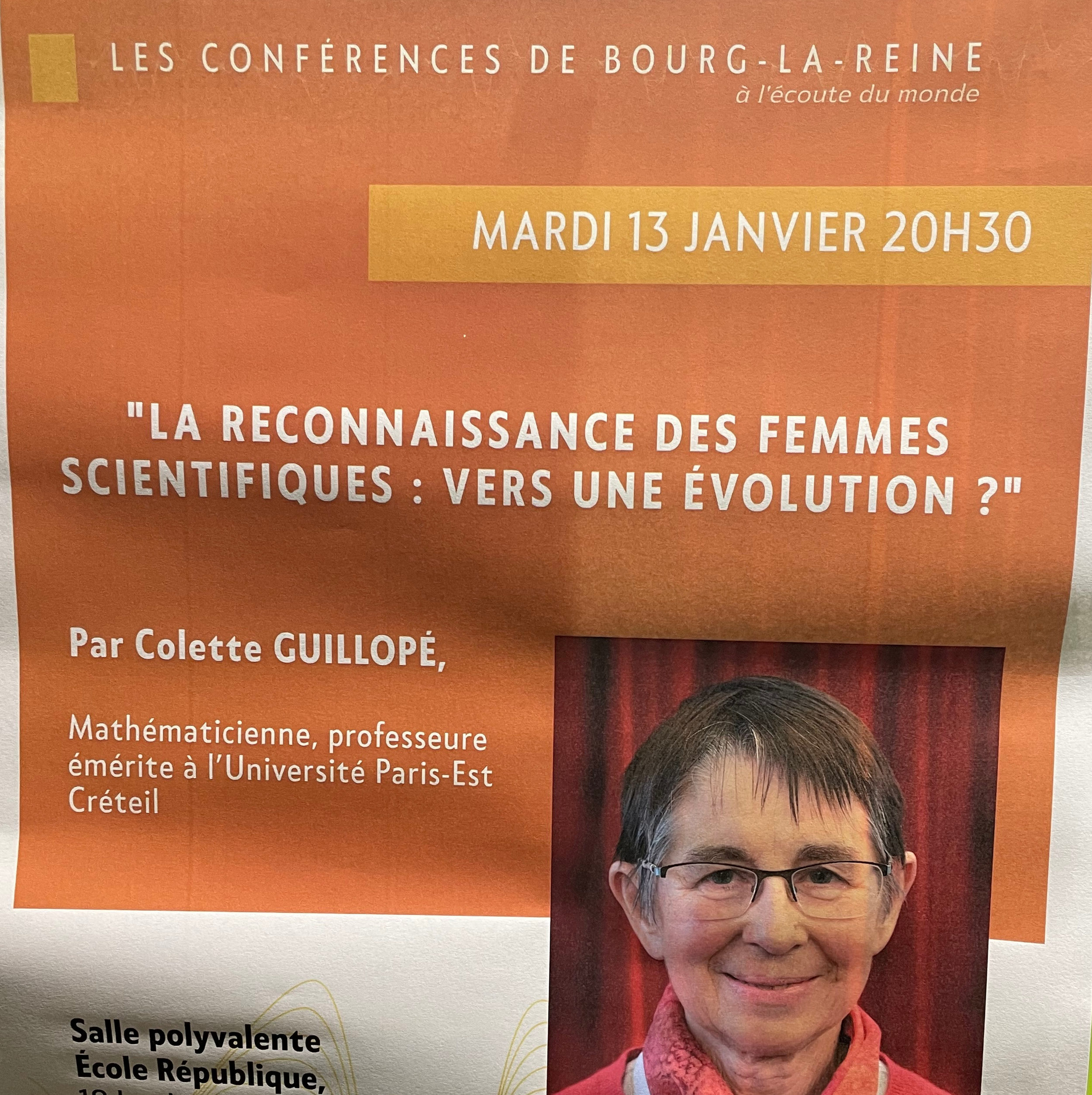 Conférence "La reconnaissance des femmes scientifiques"