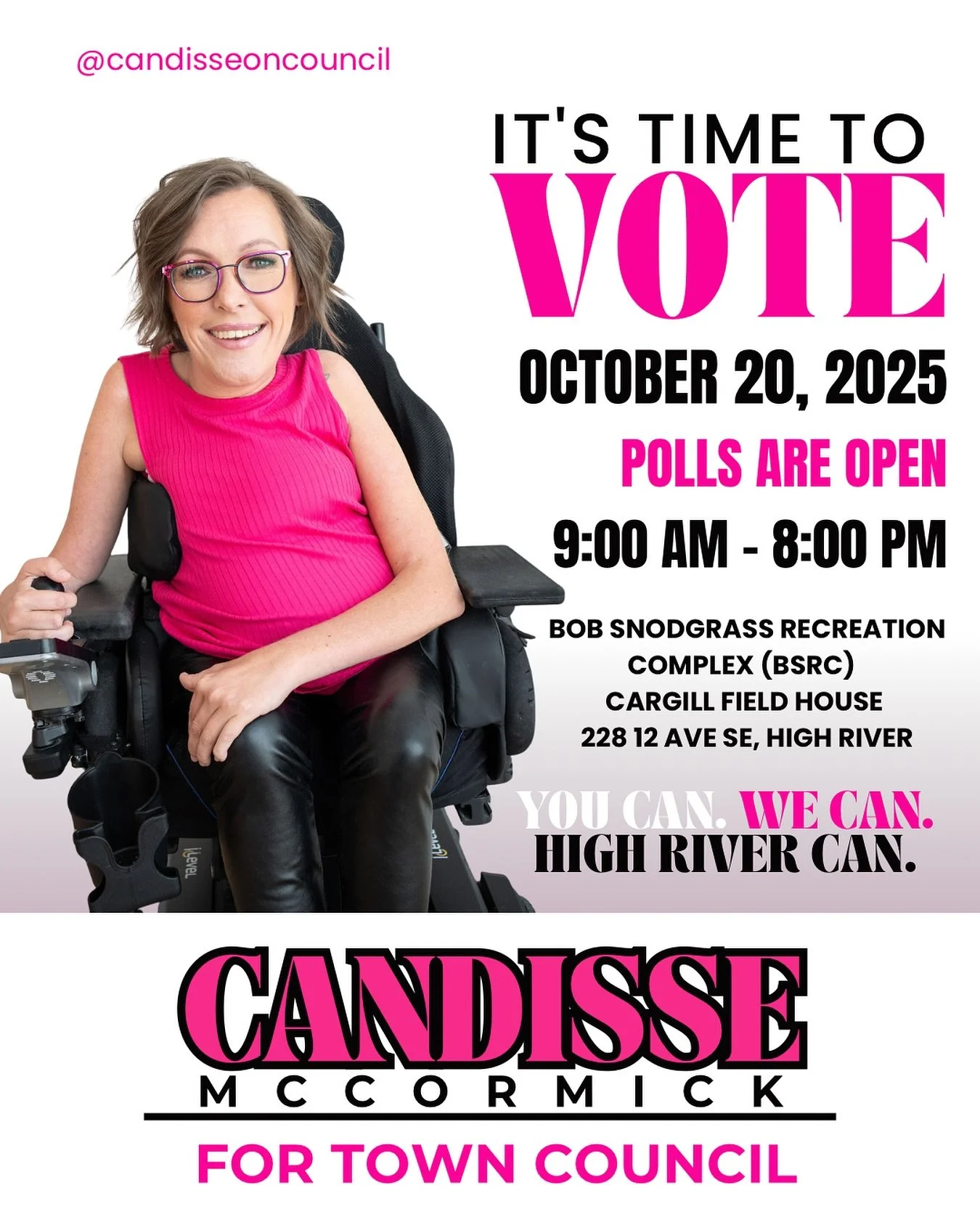 🗳️ It&rsquo;s Election Day, High River!

Today&rsquo;s the day to make your voice count.

Polls are open &mdash; bring your ID, encourage a friend, and take a few minutes to cast your vote.

Thank you for the support, the conversations, and the beli