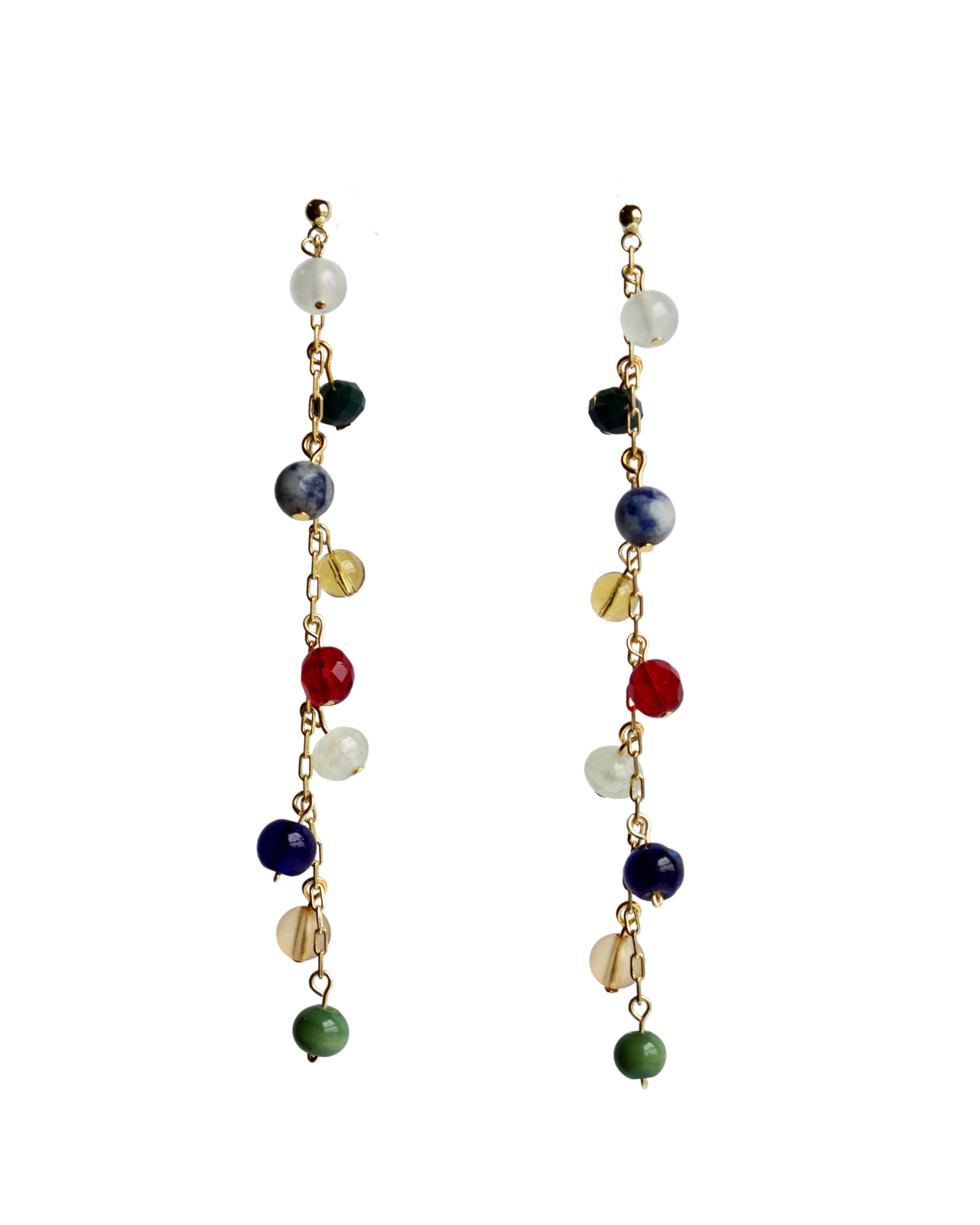 large polkadot earrings - gold