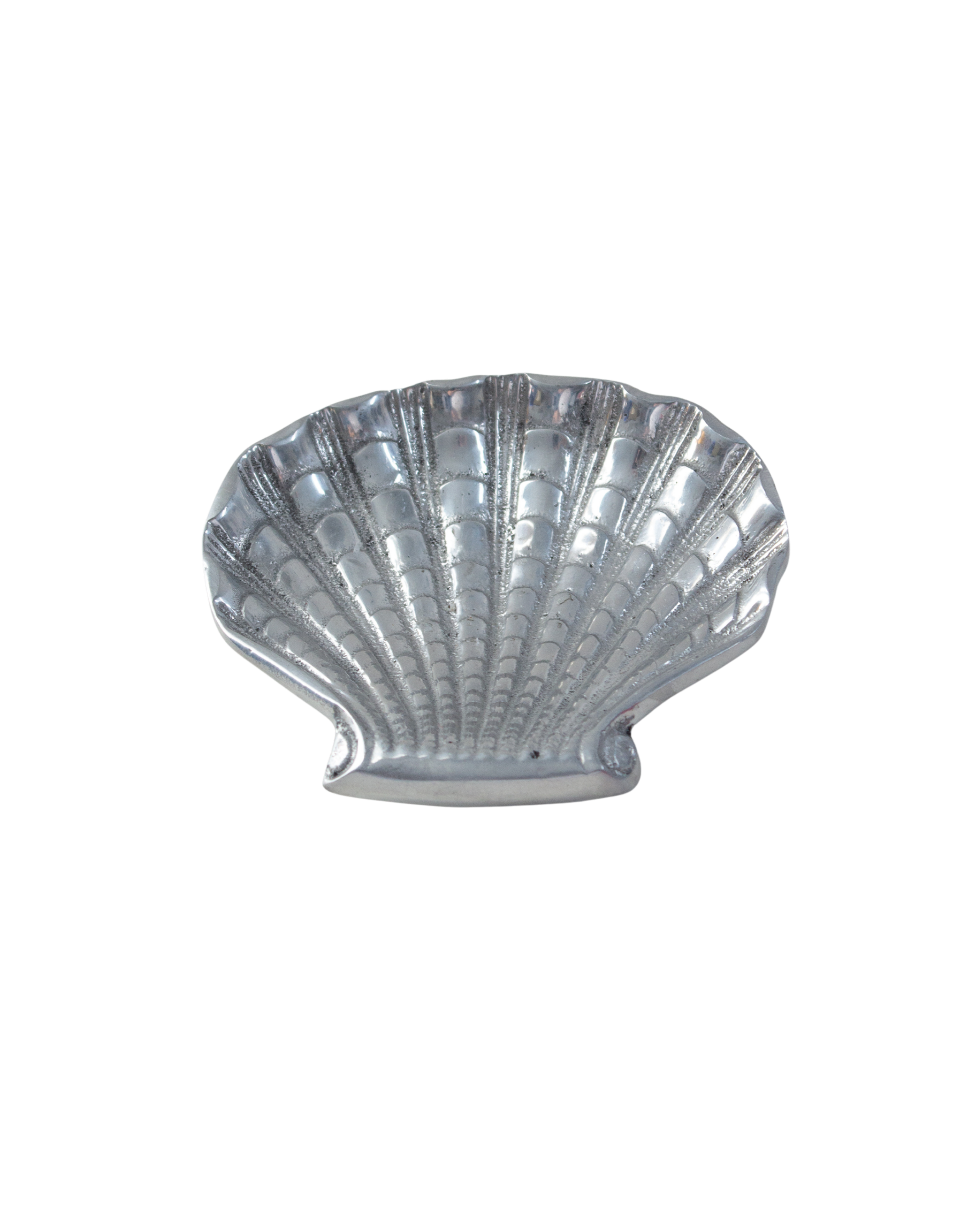 silver tone shell dish