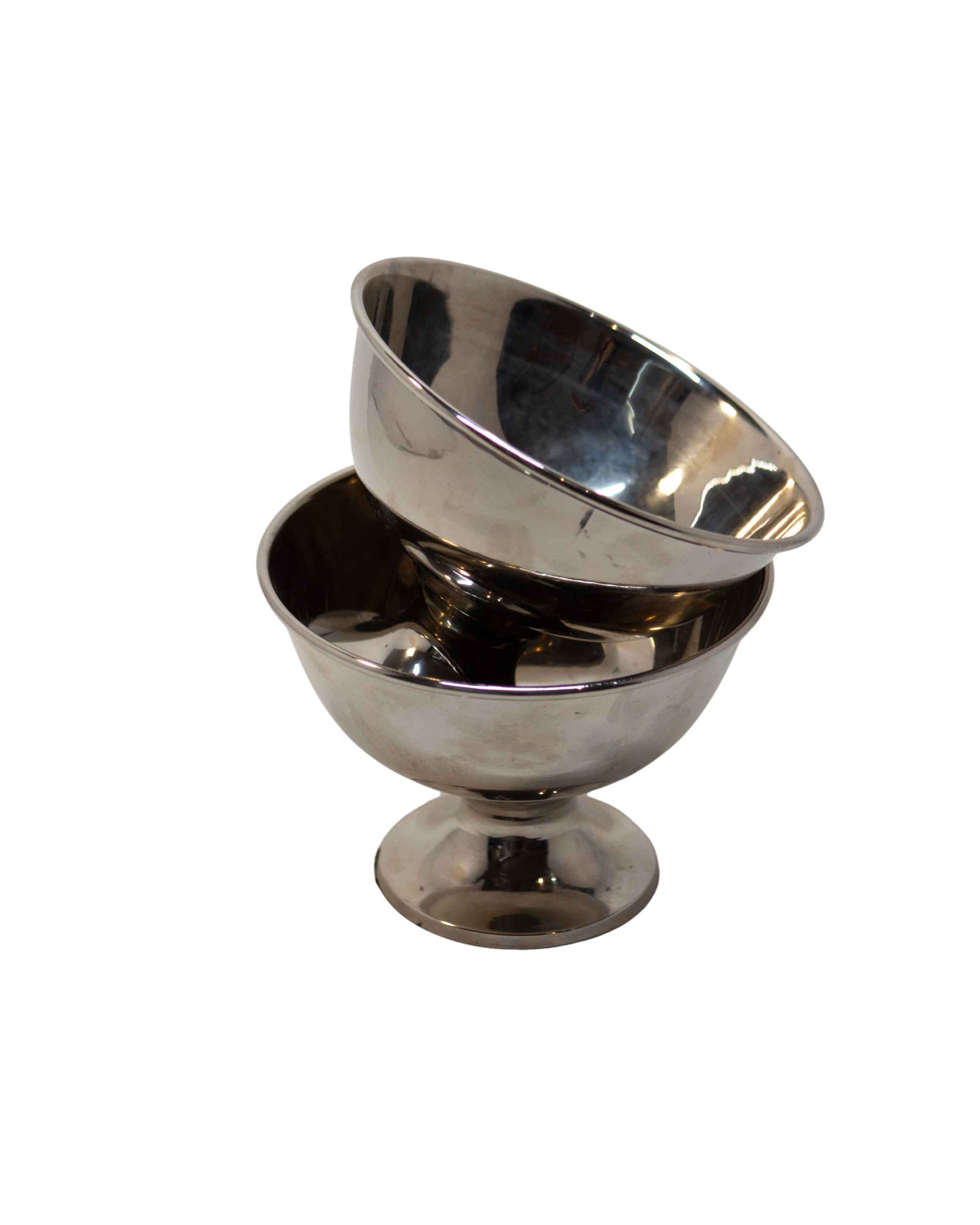 silver toned pedestal bowls