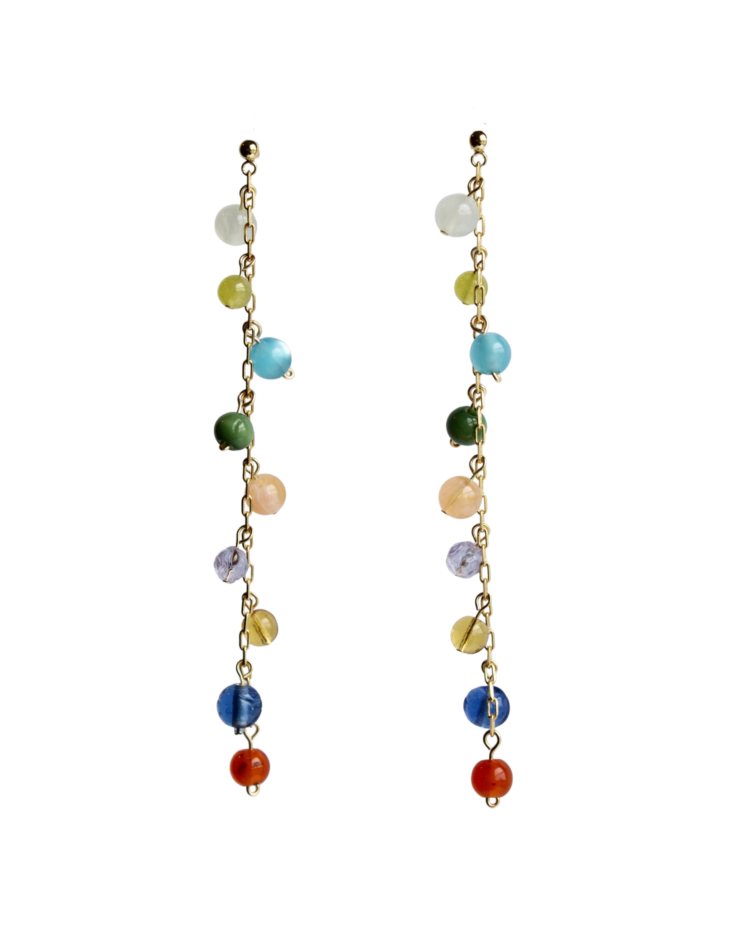 large polkadot earrings - gold