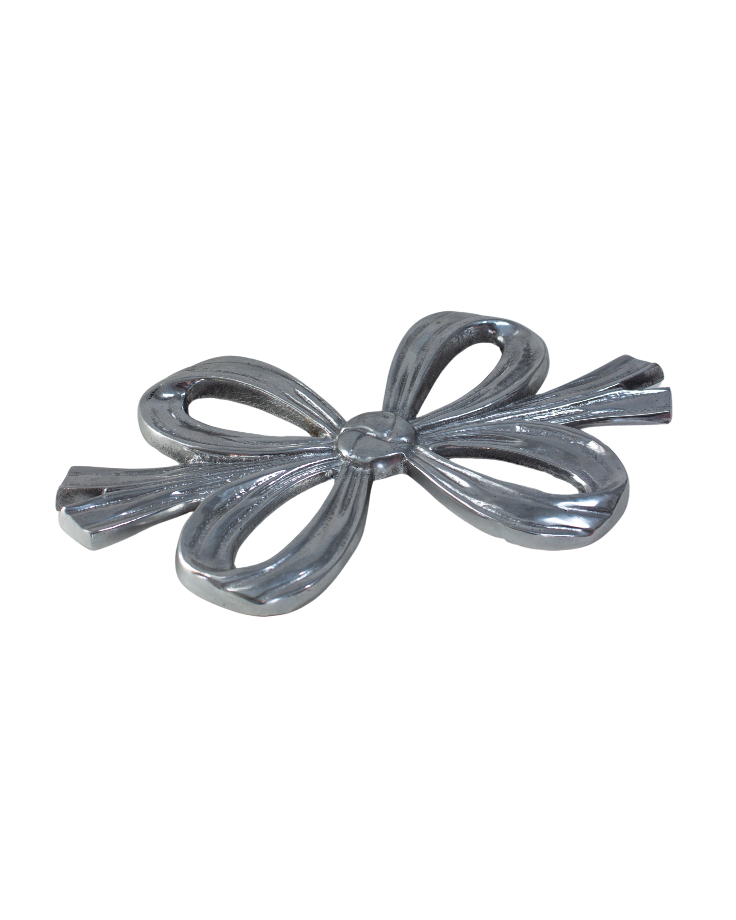 silver-tone bow trivet
