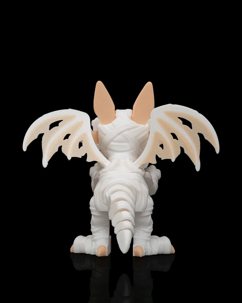 Charming Mummy Creature Figurine | Poseable 3D Printed Dragon Figure - BLB3d Printing