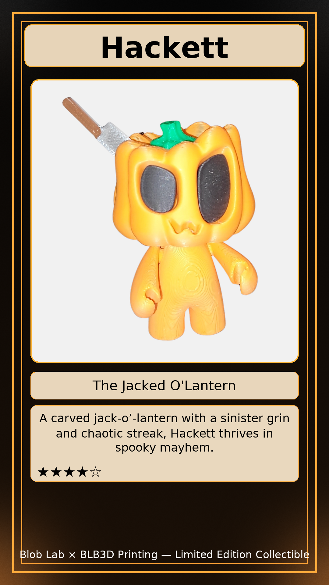 Hackett — The Jacked O’Lantern - BLB3d Printing