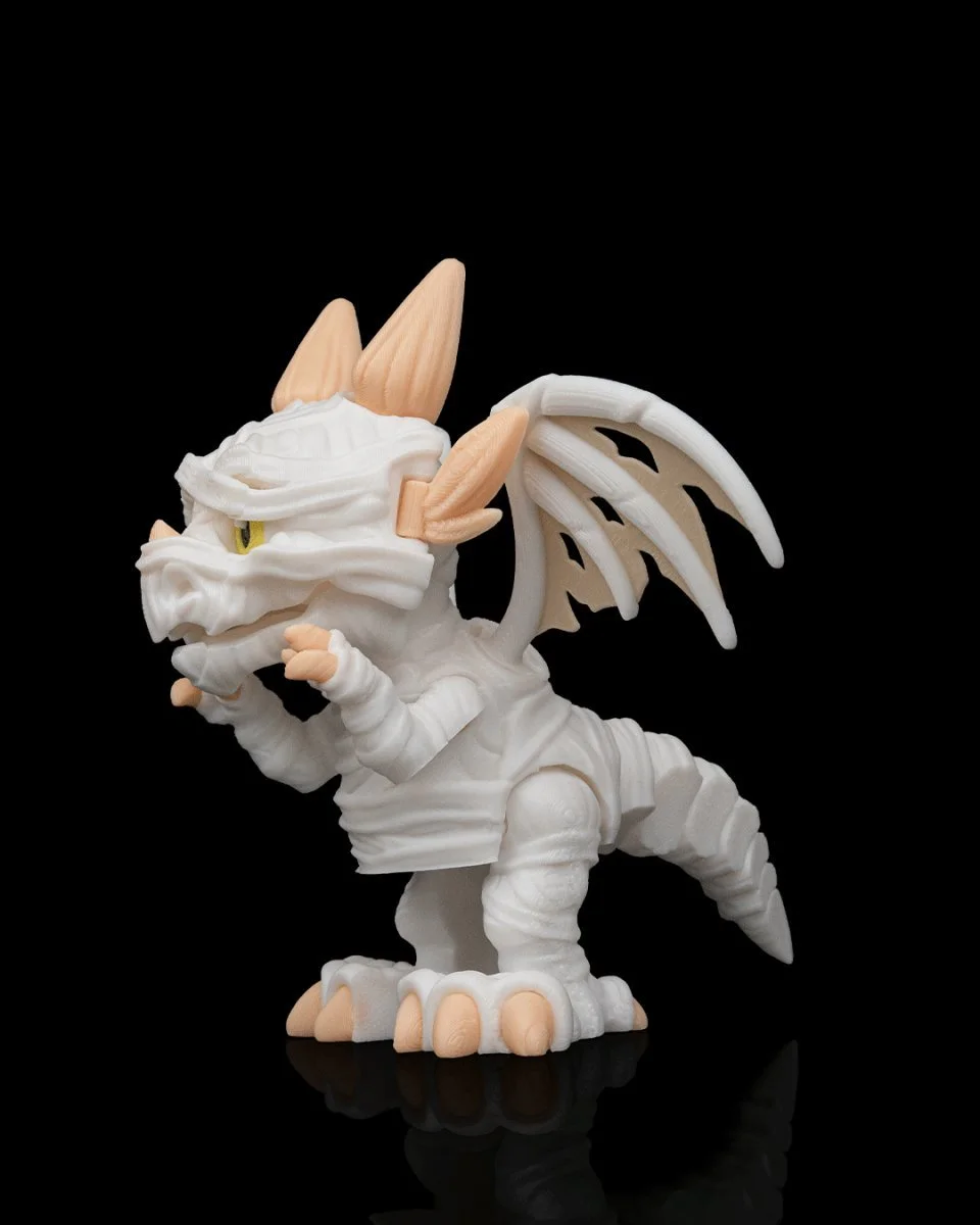 Charming Mummy Creature Figurine | Poseable 3D Printed Dragon Figure - BLB3d Printing