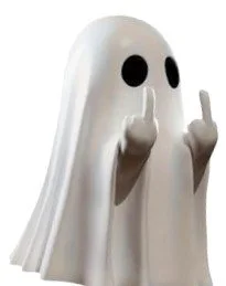 Spooky Ghost Middle Finger Figurine