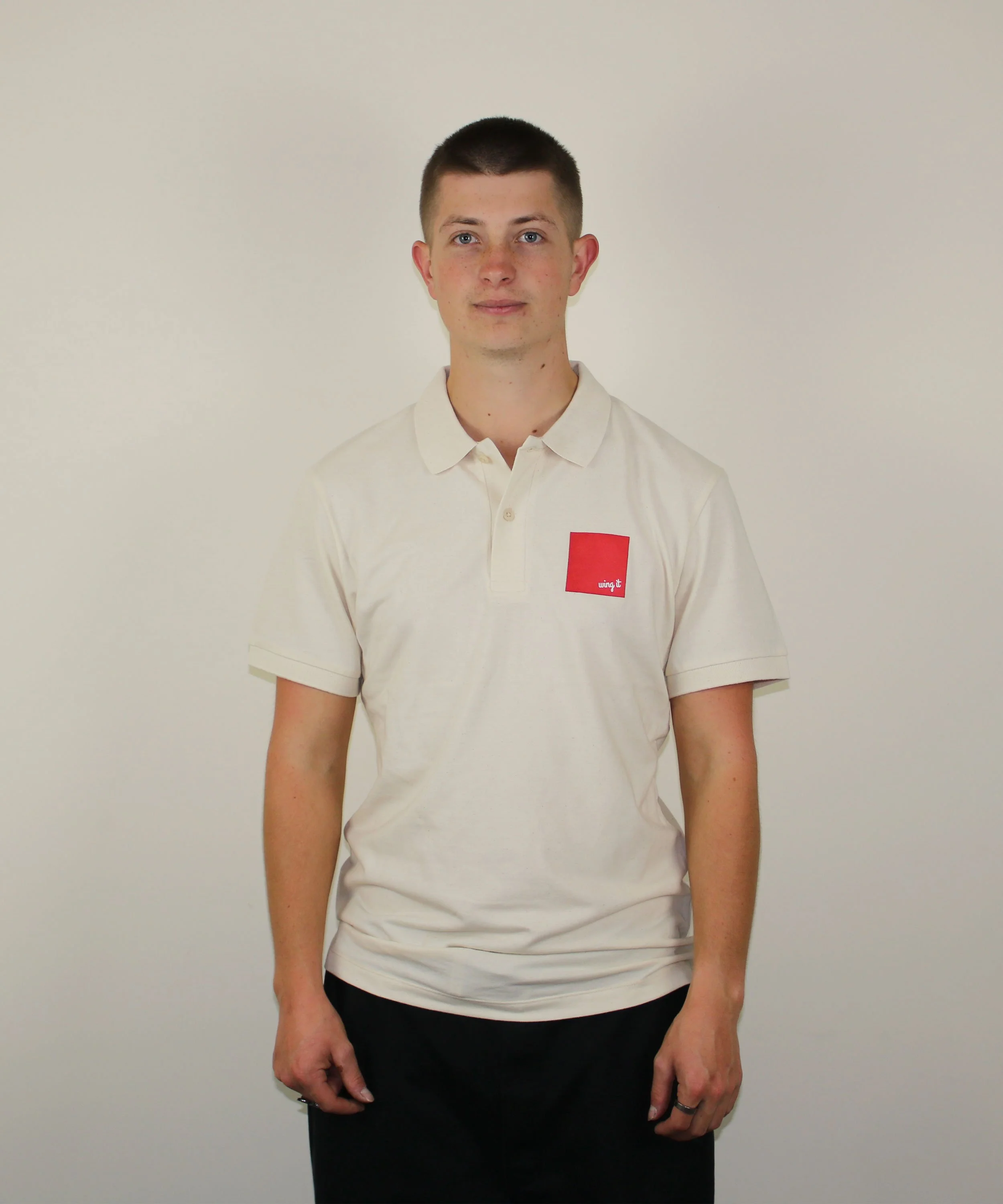 Men's Fitted Wing It Polo - Natural Raw