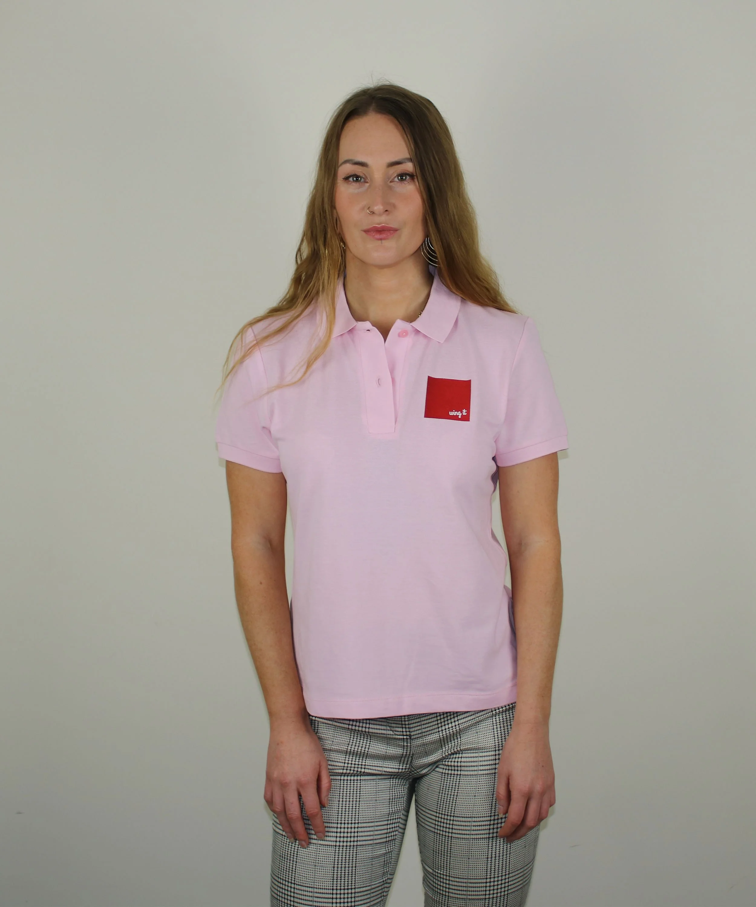 Women's Fitted Wing It Polo - Cotton Pink
