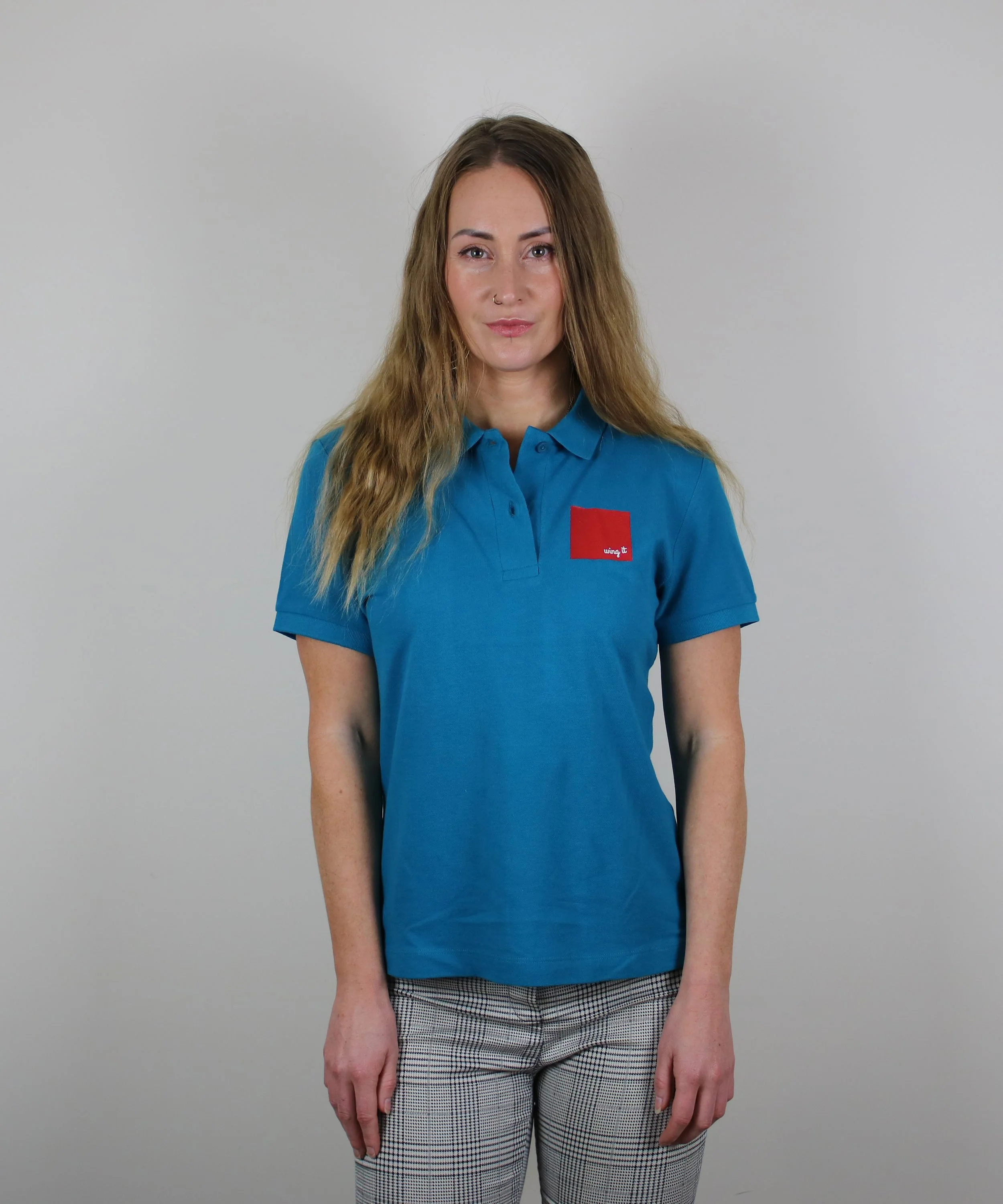 Women's Fitted Wing It Polo - Ocean Depth