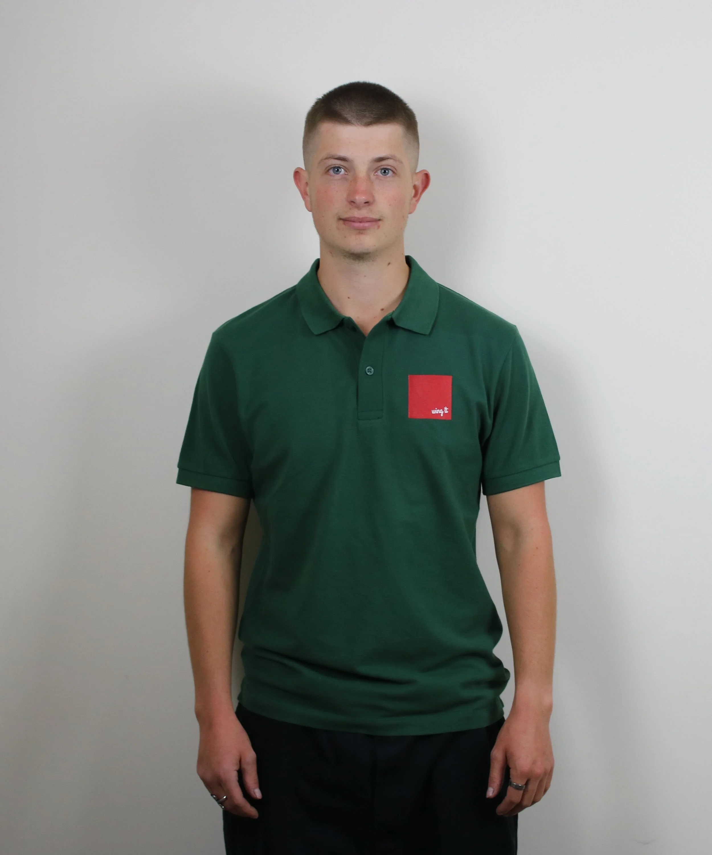 Men's Fitted Wing It Polo - Bottle Green